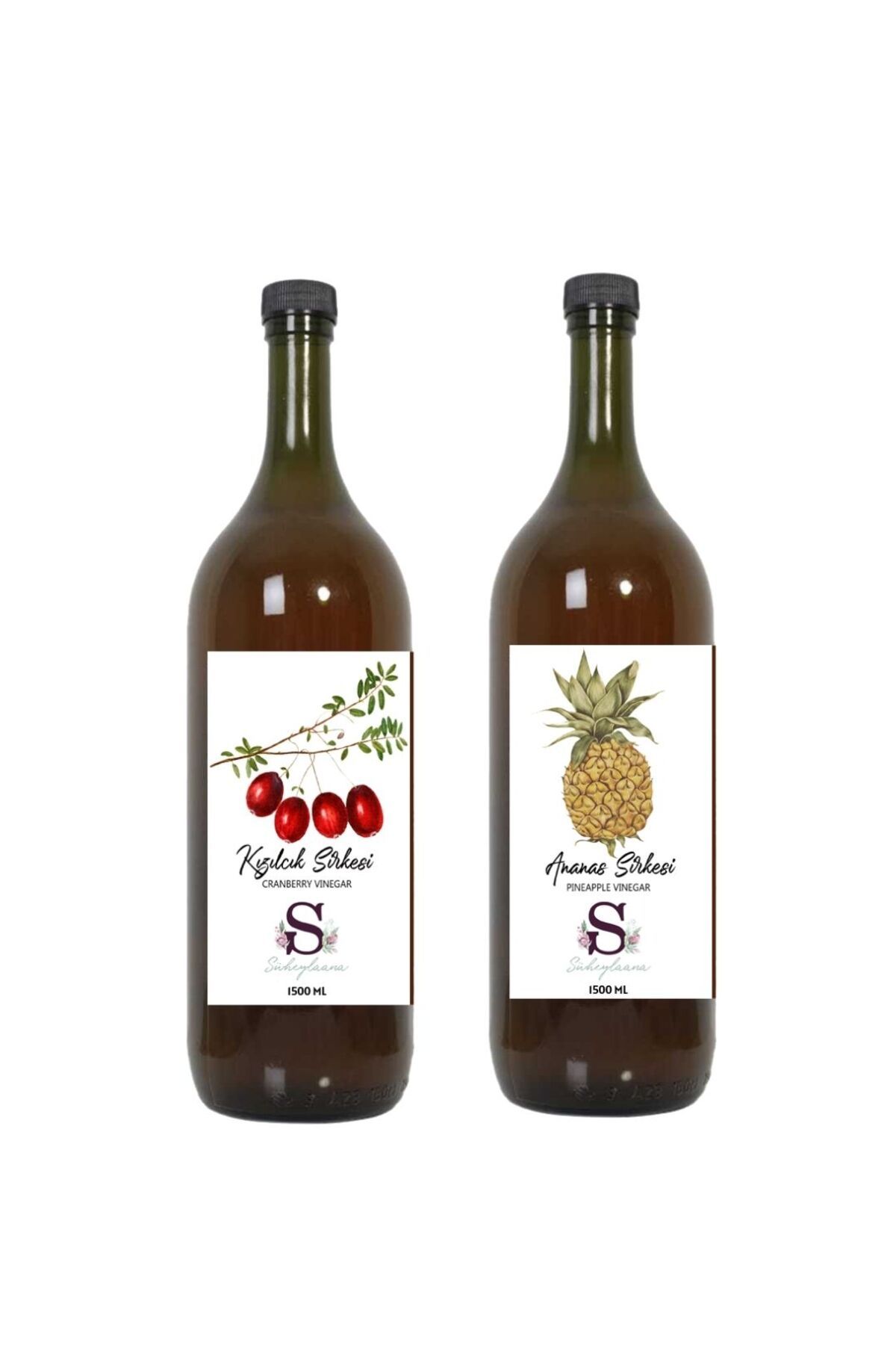 Süheylaana Doğal Kızılcık Sirkesi 1500 Ml - Doğal Ananas Sirkesi 1500 Ml