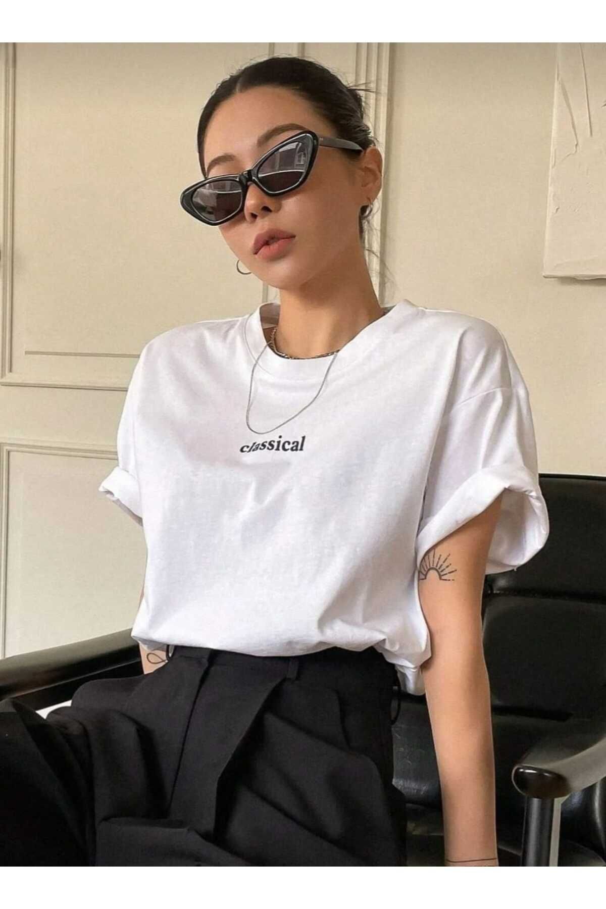 TekTarzz Unisex Classical Baskılı Tasarım Tshirt