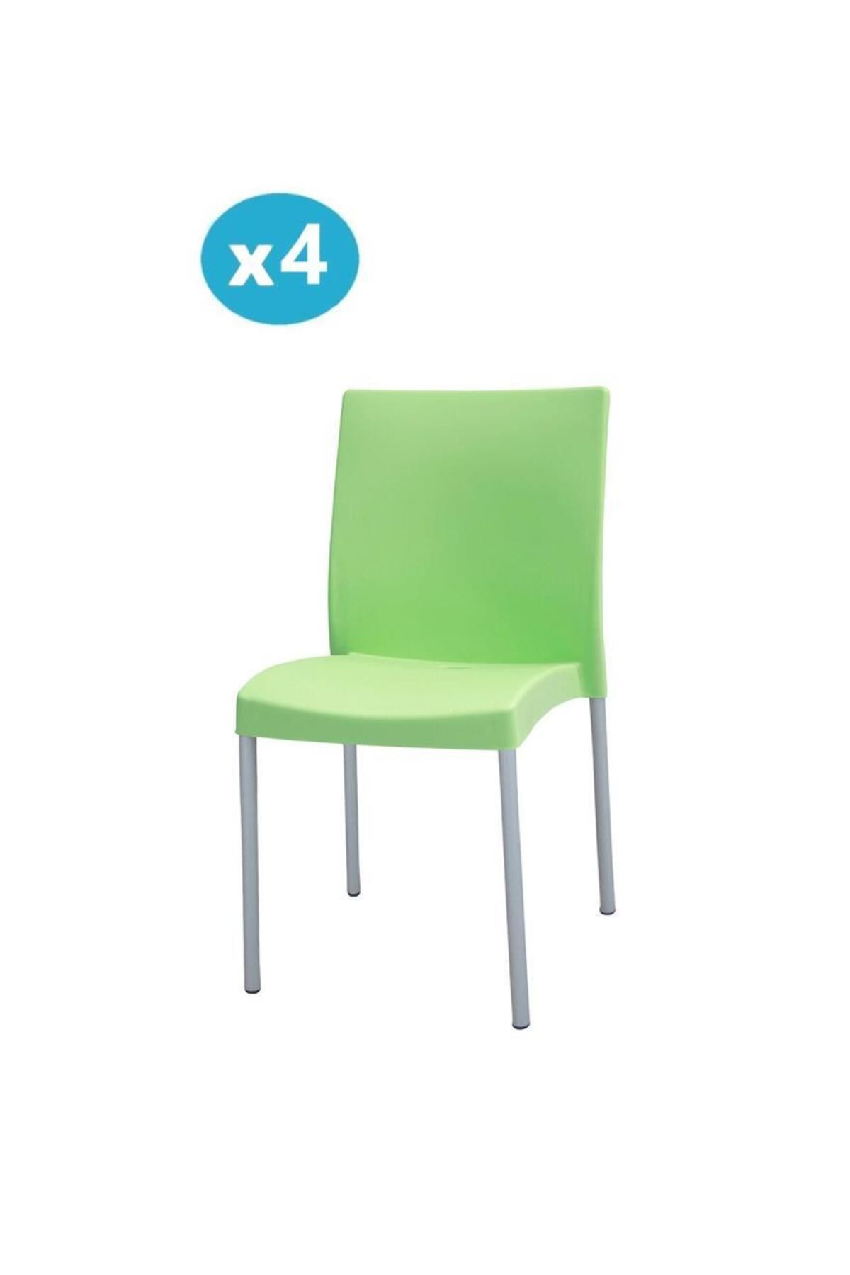 Omnipazar Mt-cf875 Vortice Plastik Bahçe Balkon Sandalye 4'lü Set