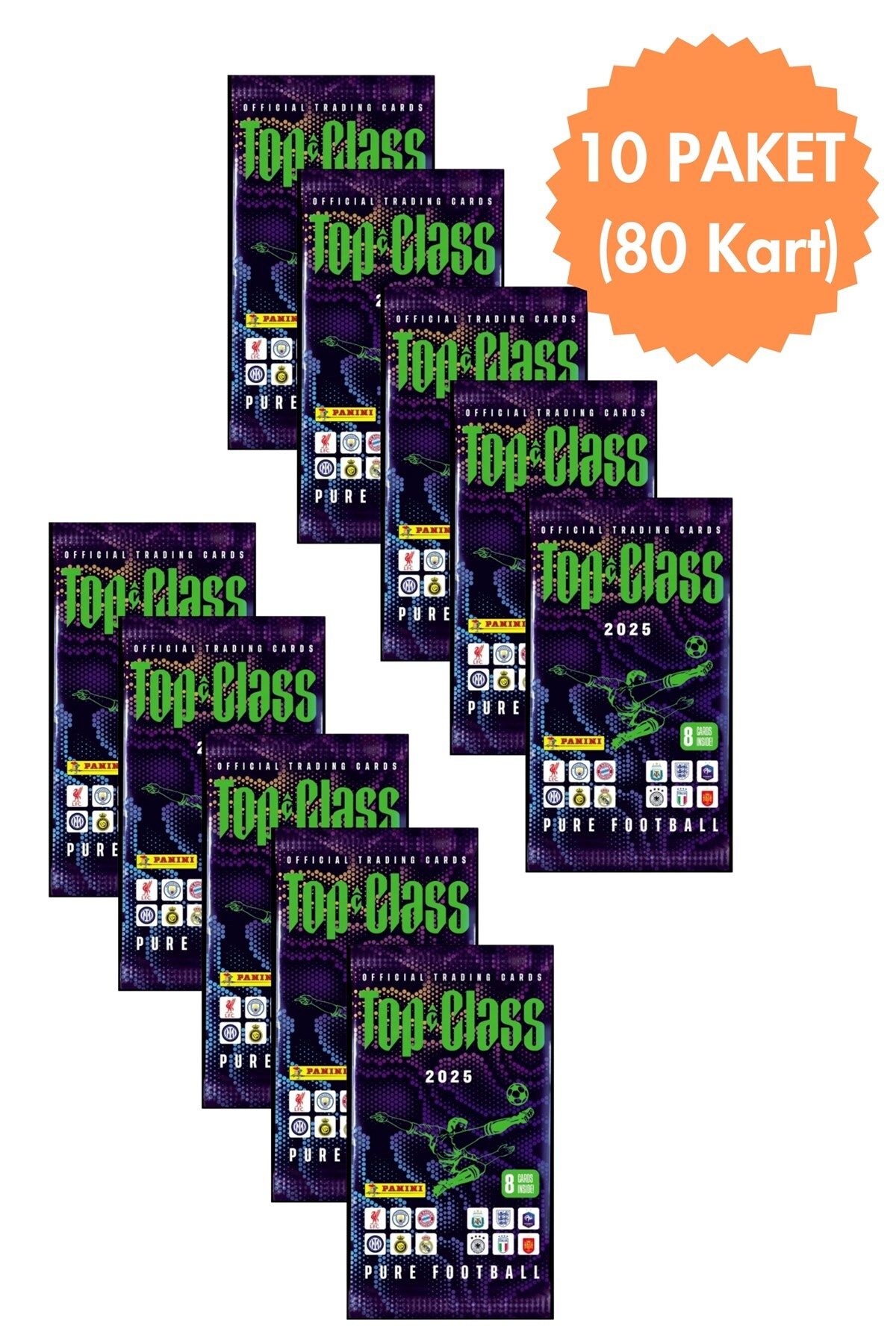 Toyika Panini Top Class 2025 Trading Cards 8li x 10 Adet