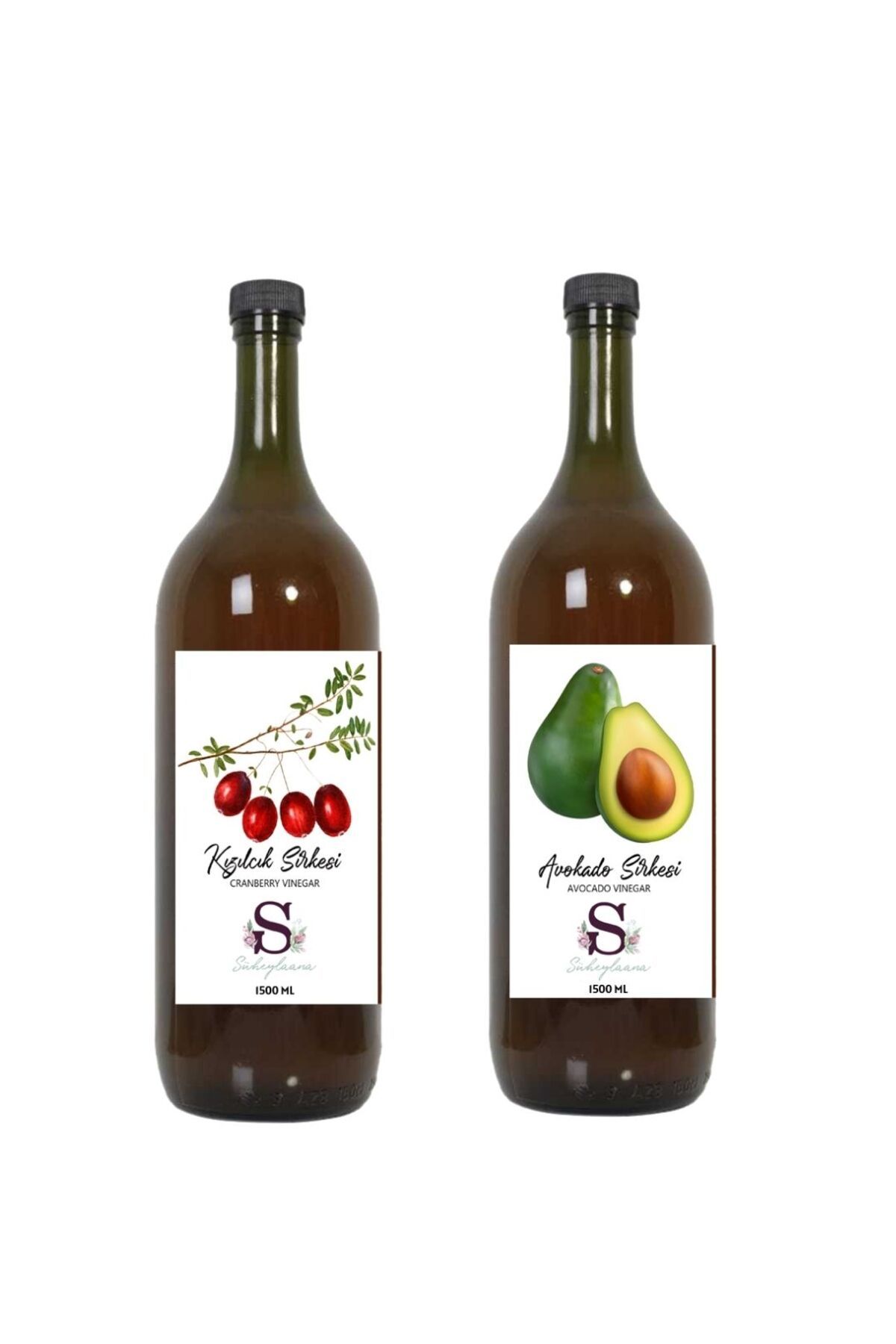 Süheylaana Doğal Kızılcık Sirkesi 1500 Ml - Doğal Avokado Sirkesi 1500 Ml