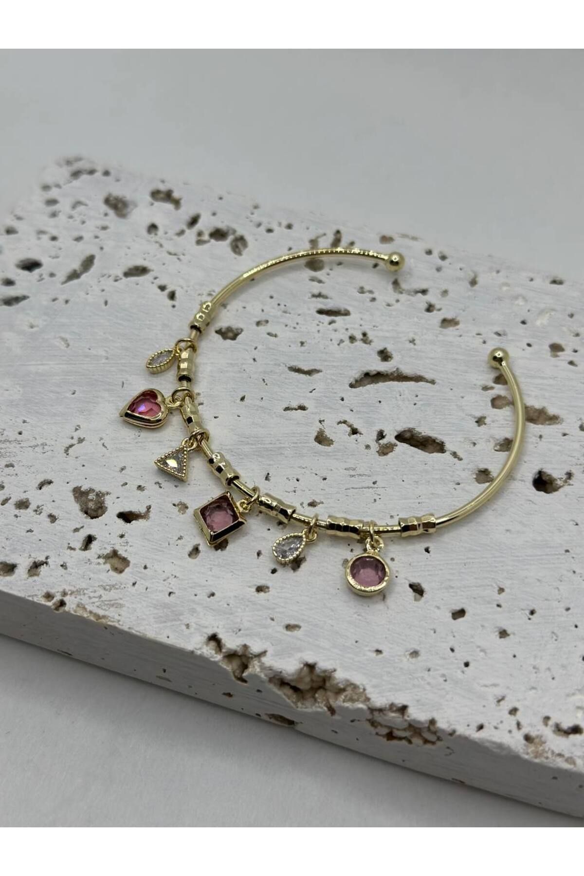 lysiaaccessory Zirkon Taşlı Çoklu Charm Bileklik