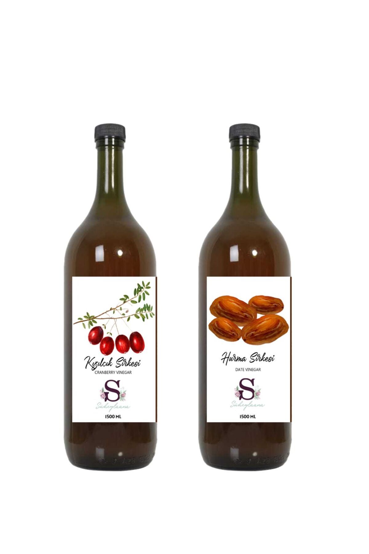 Süheylaana Doğal Kızılcık Sirkesi 1500 Ml - Doğal Hurma Sirkesi 1500 Ml
