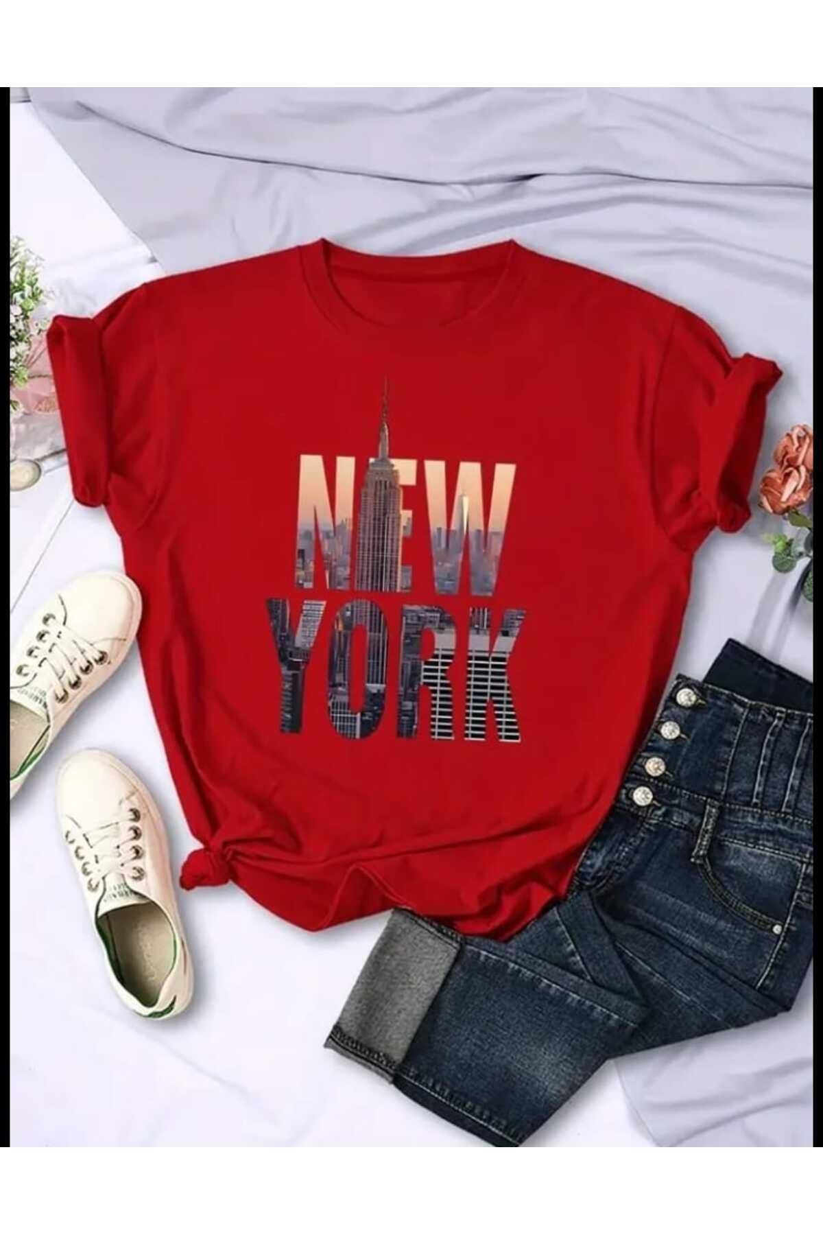 TekTarzz Unisex NEW YORK Baskı Tasarımlı Tshirt