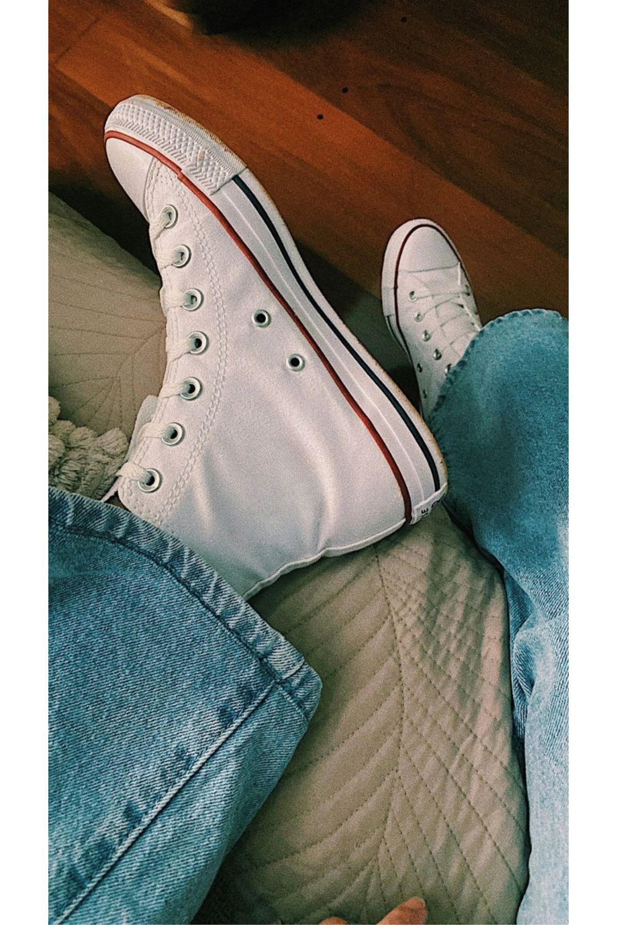 LEVENT ÖZCAN Beyaz Uzun Keten Spor Ayakkabı, Bilekli Unisex Sneaker