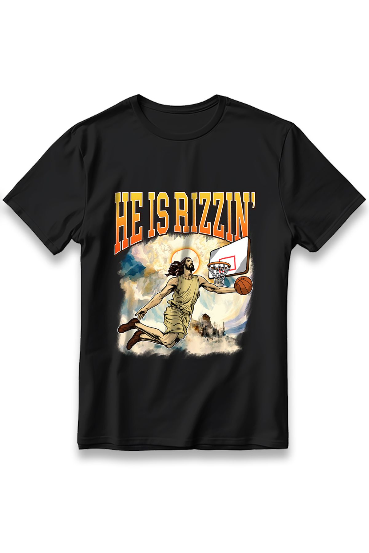 EZG Business HE IS RIZZIN Model T-Shirt Unisex %100 Cotton Pamuk Rahat Regular Model Baskı Tişört