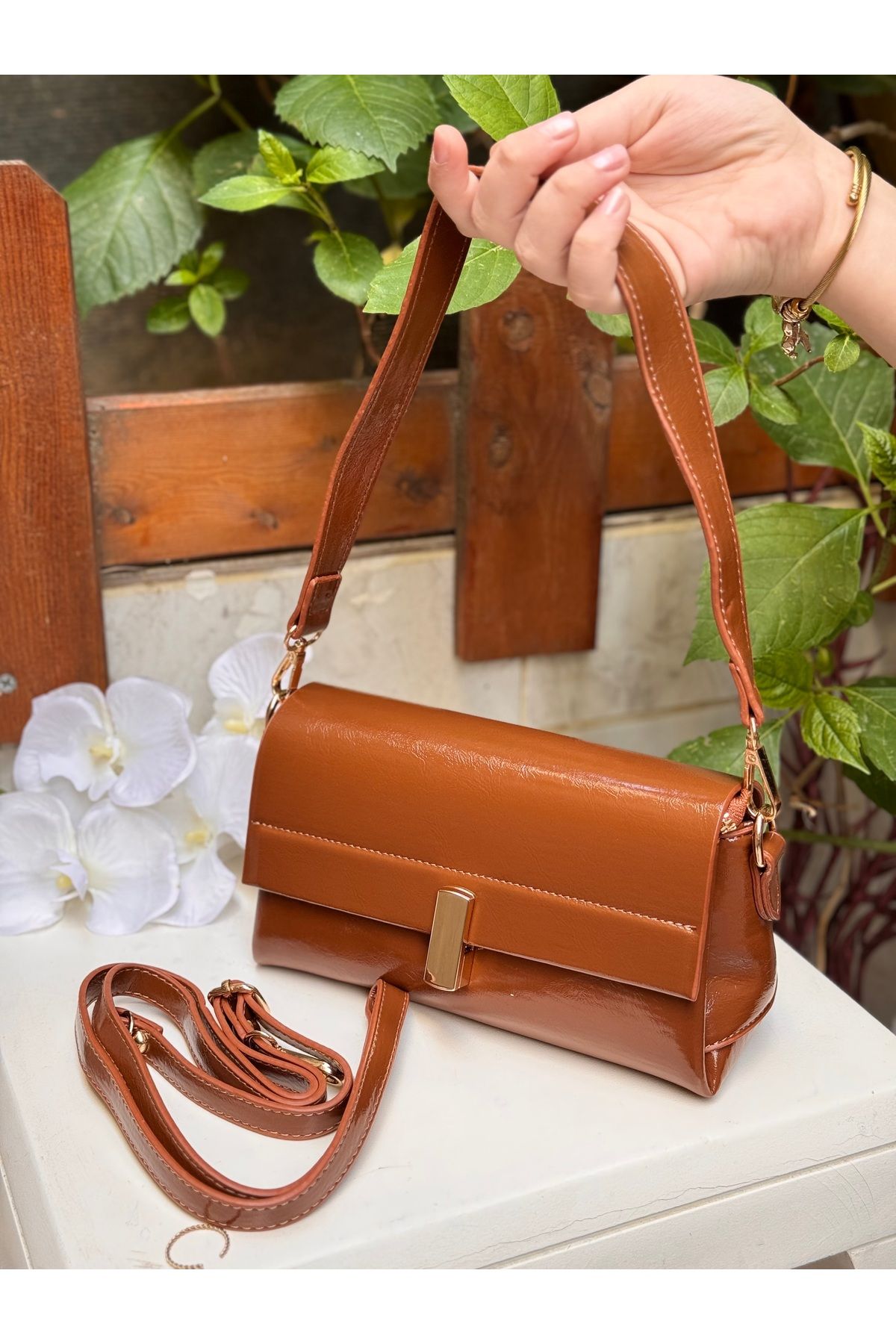 CemreBoutique ASEL 3 Bölmeli kısa ve uzun çift askılı çanta