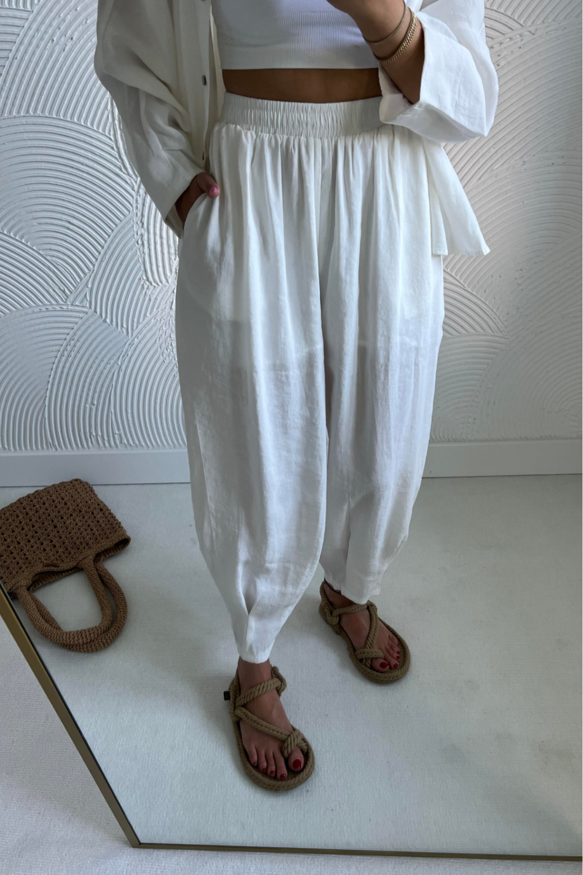 Suziş-Women's Oversize Shirt Pants Set - 50957 6