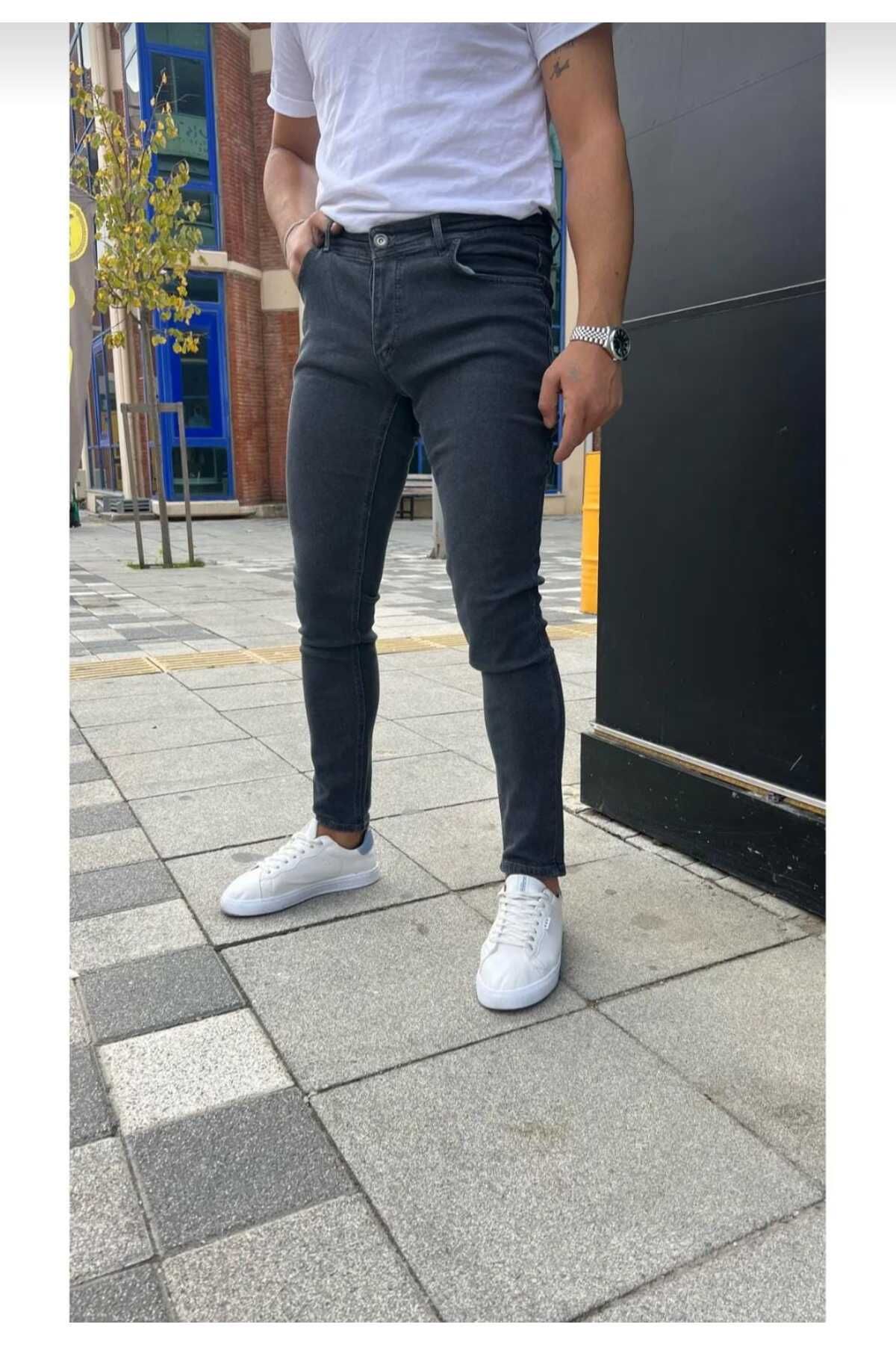 KDY Erkek Düz Klasik Rahat Kesim Regular Fit Likralı Kot Jeans