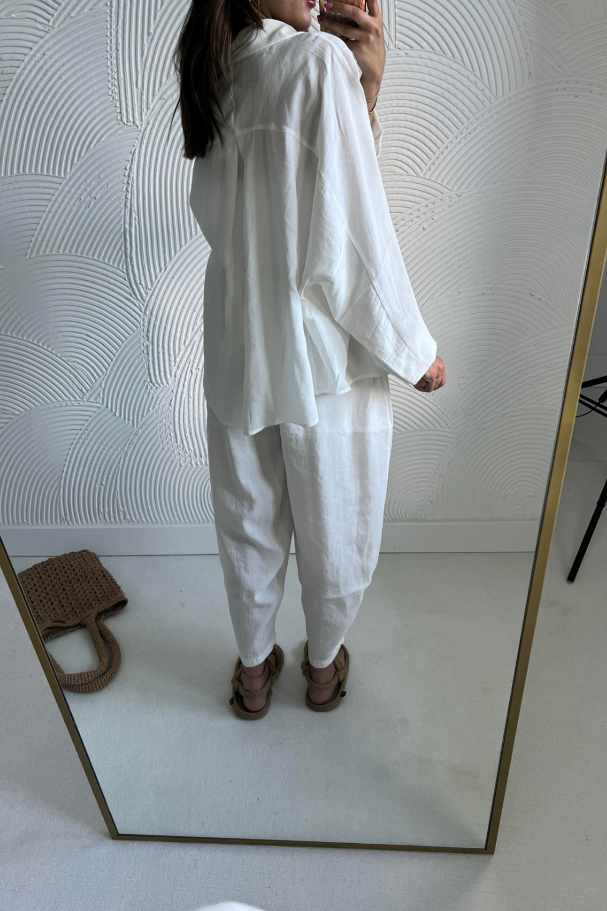Suziş-Women's Oversize Shirt Pants Set - 50957 7