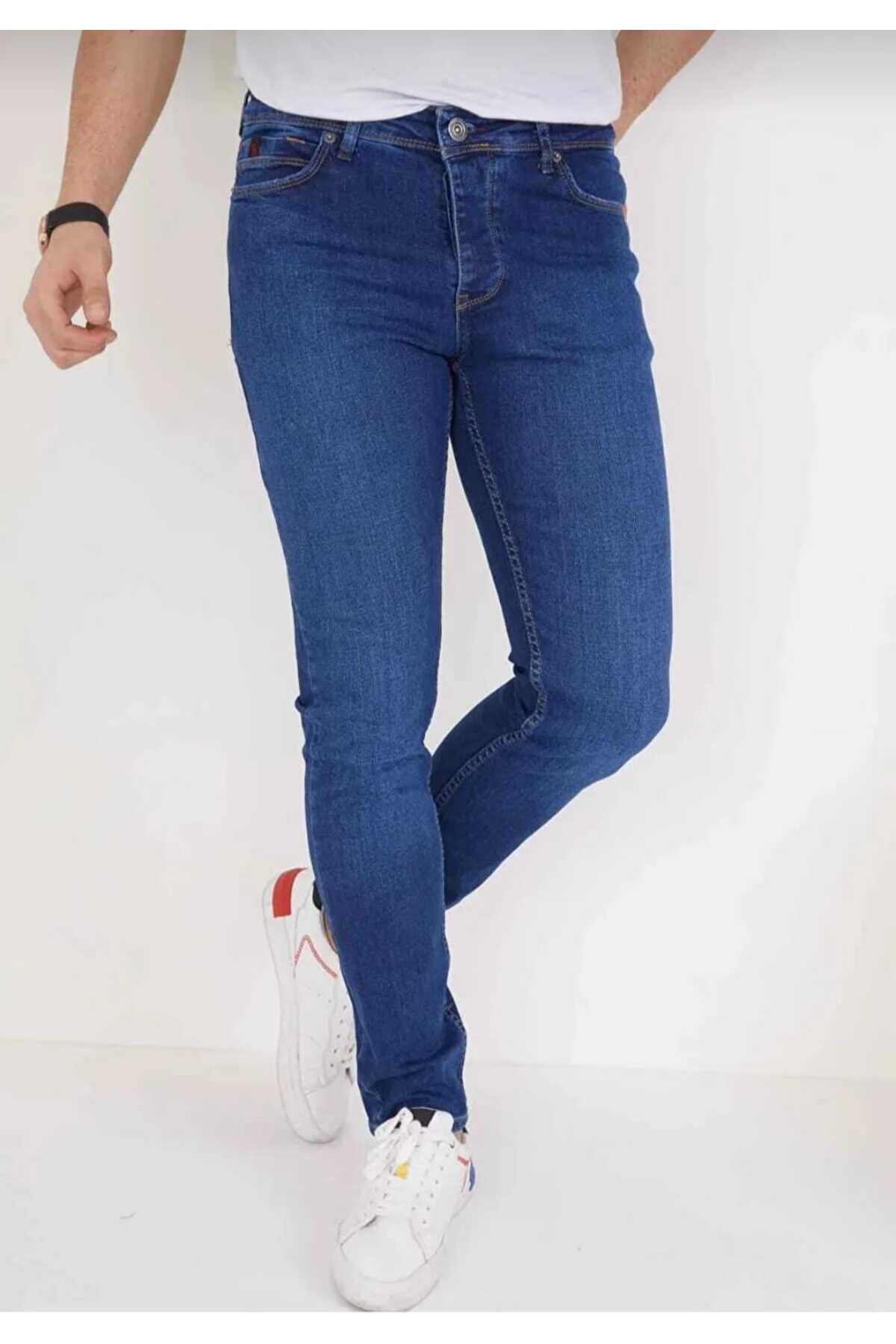KDY Erkek Düz Klasik Rahat Kesim Regular Fit Likralı Kot Jeans