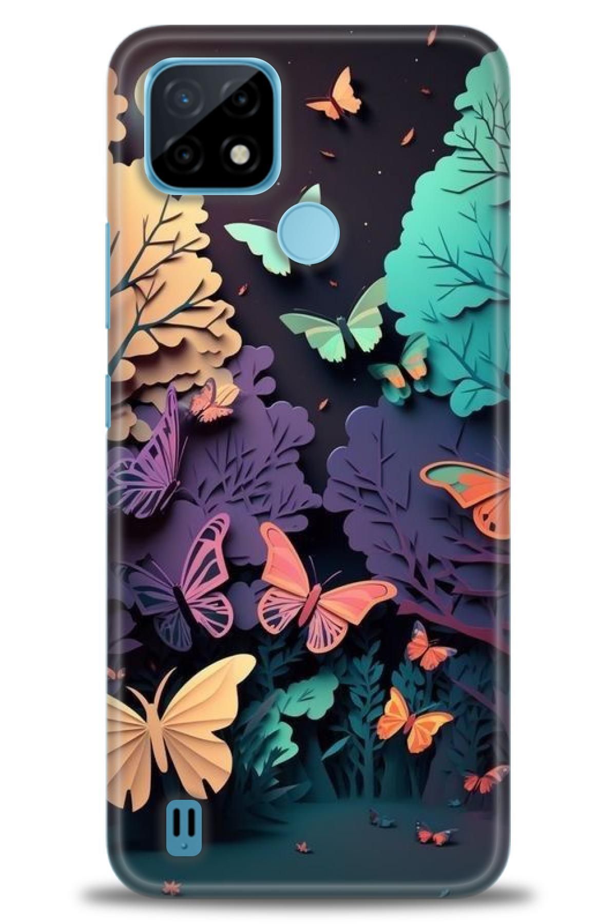 realme C21 İle Uyumlu HD Baskılı Desenli Silikon Kılıf - 522