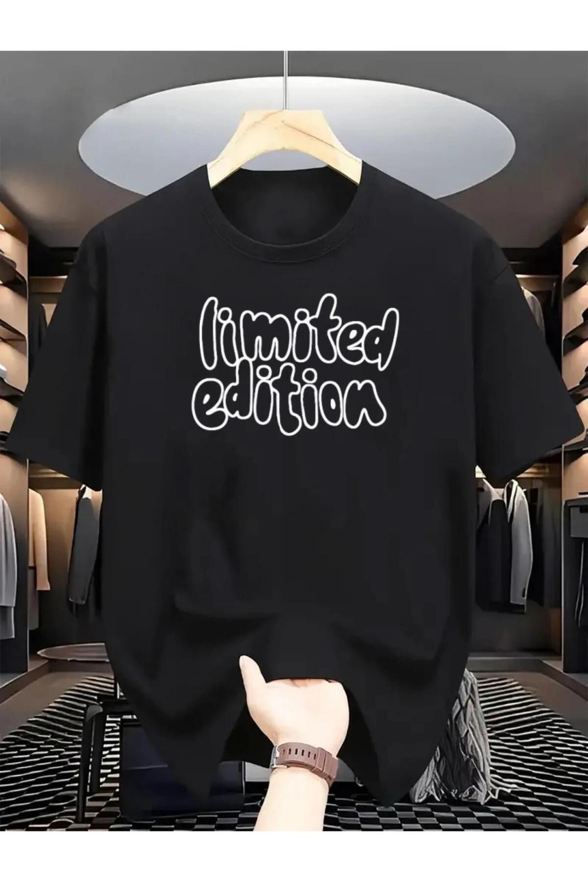 İnazuma Outdoors İnazuma Unisex Oversize Baskılı Pamuklu Bisiklet Yaka Kısa Kollu SİYAH T-shirt