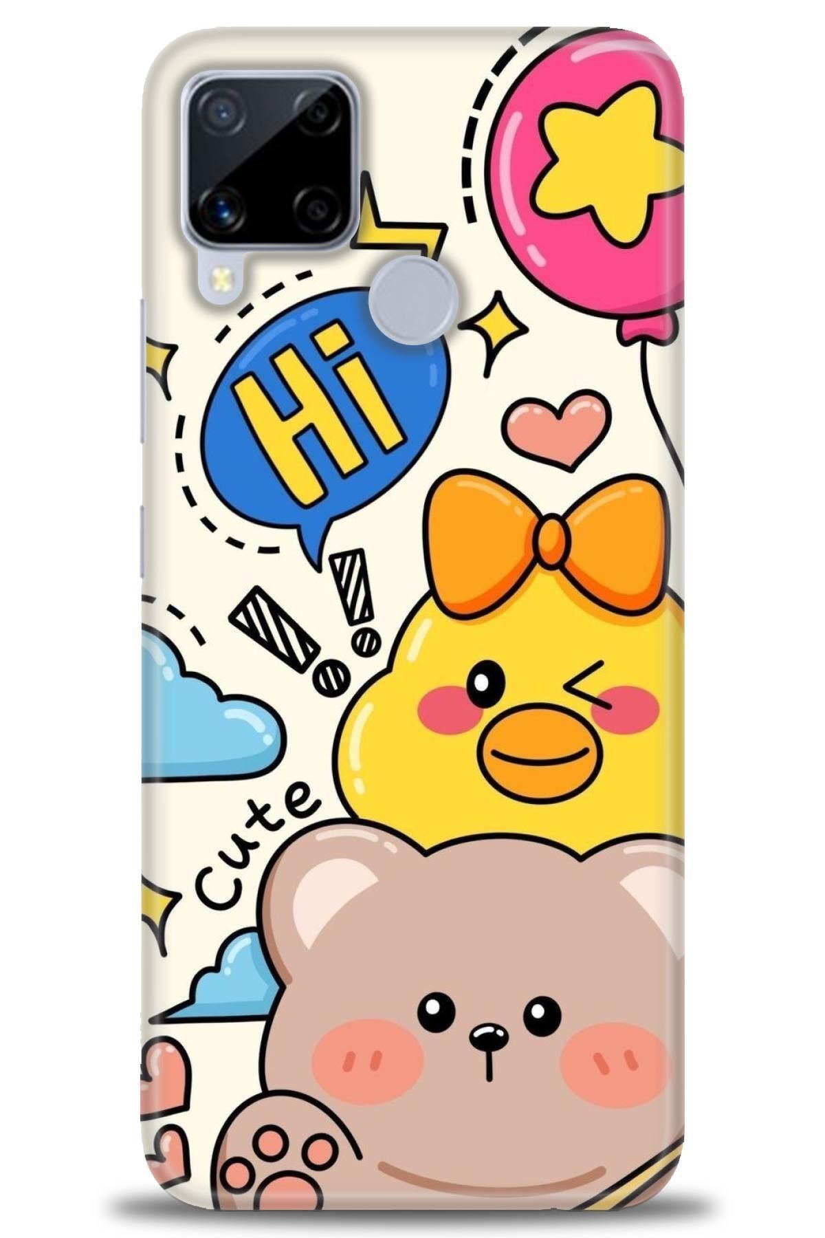 realme C15 İle Uyumlu HD Baskılı Desenli Silikon Kılıf - 651