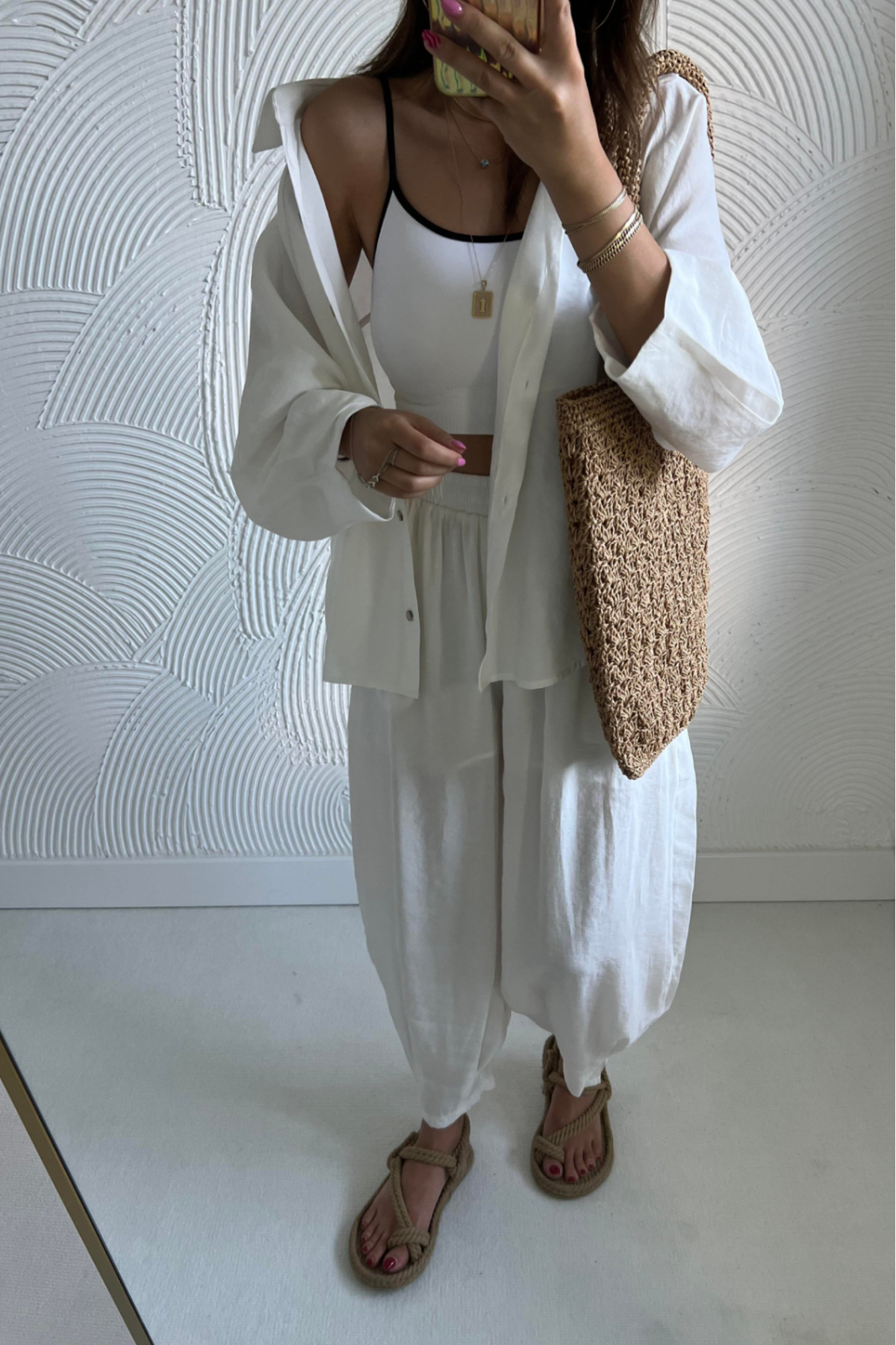 Suziş-Women's Oversize Shirt Pants Set - 50957 4
