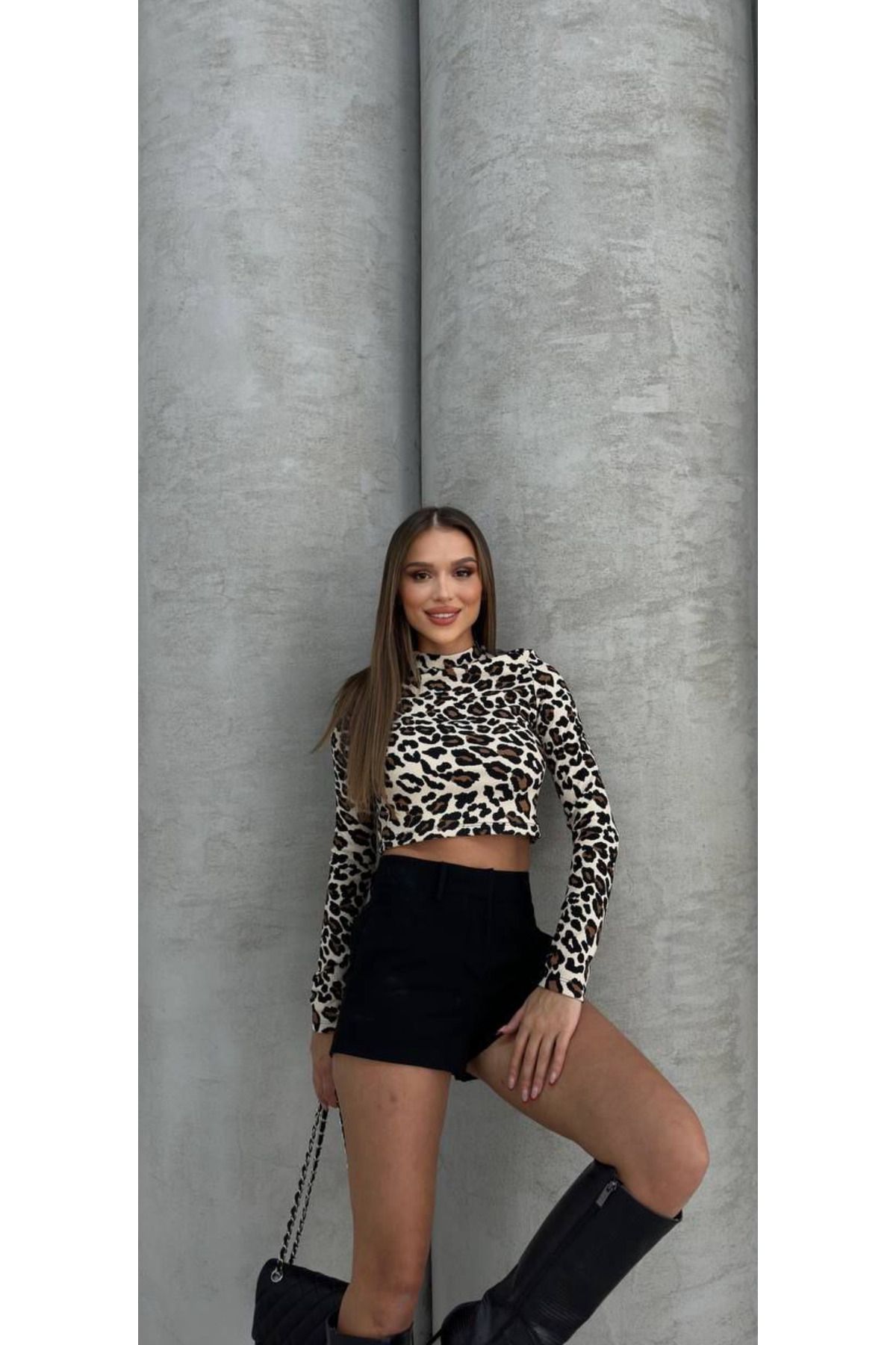 MODA Lepoar Desenli Üst Crop
