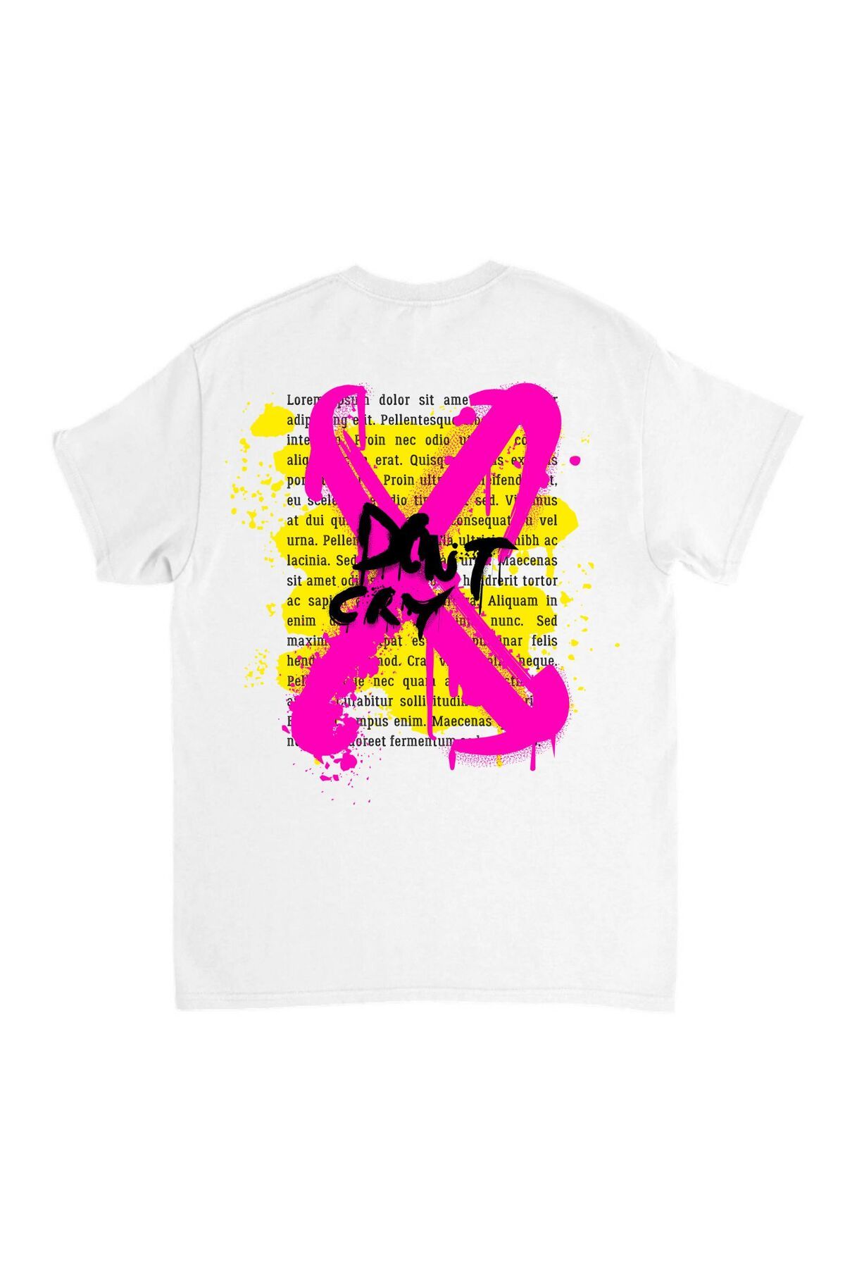 Grip Hug GripHug Arka Graffiti Baskılı Logo Detaylı Oversize Unisex Beyaz Tişört