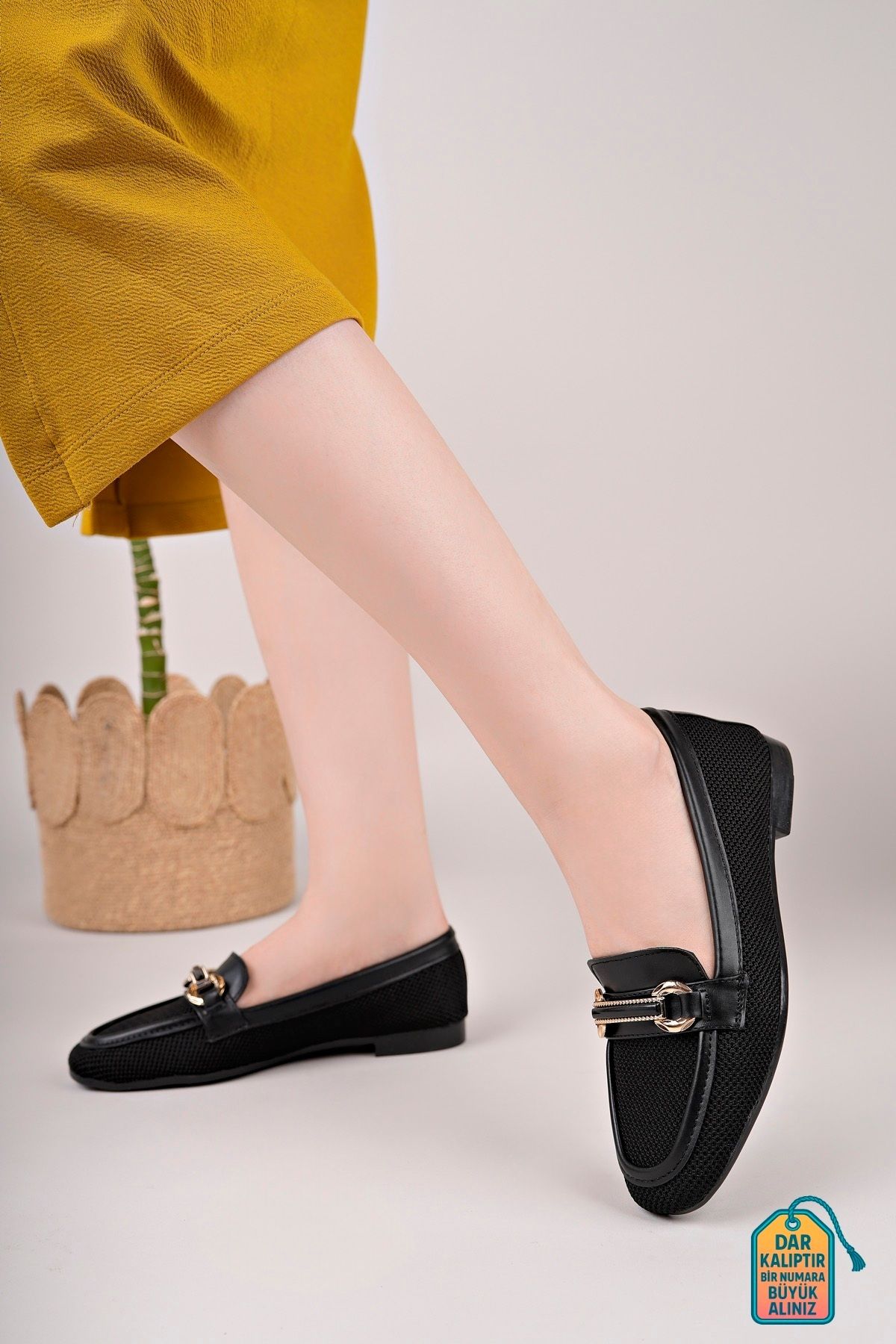 SİLVER MODA Düz Toka Baskılı Babet
