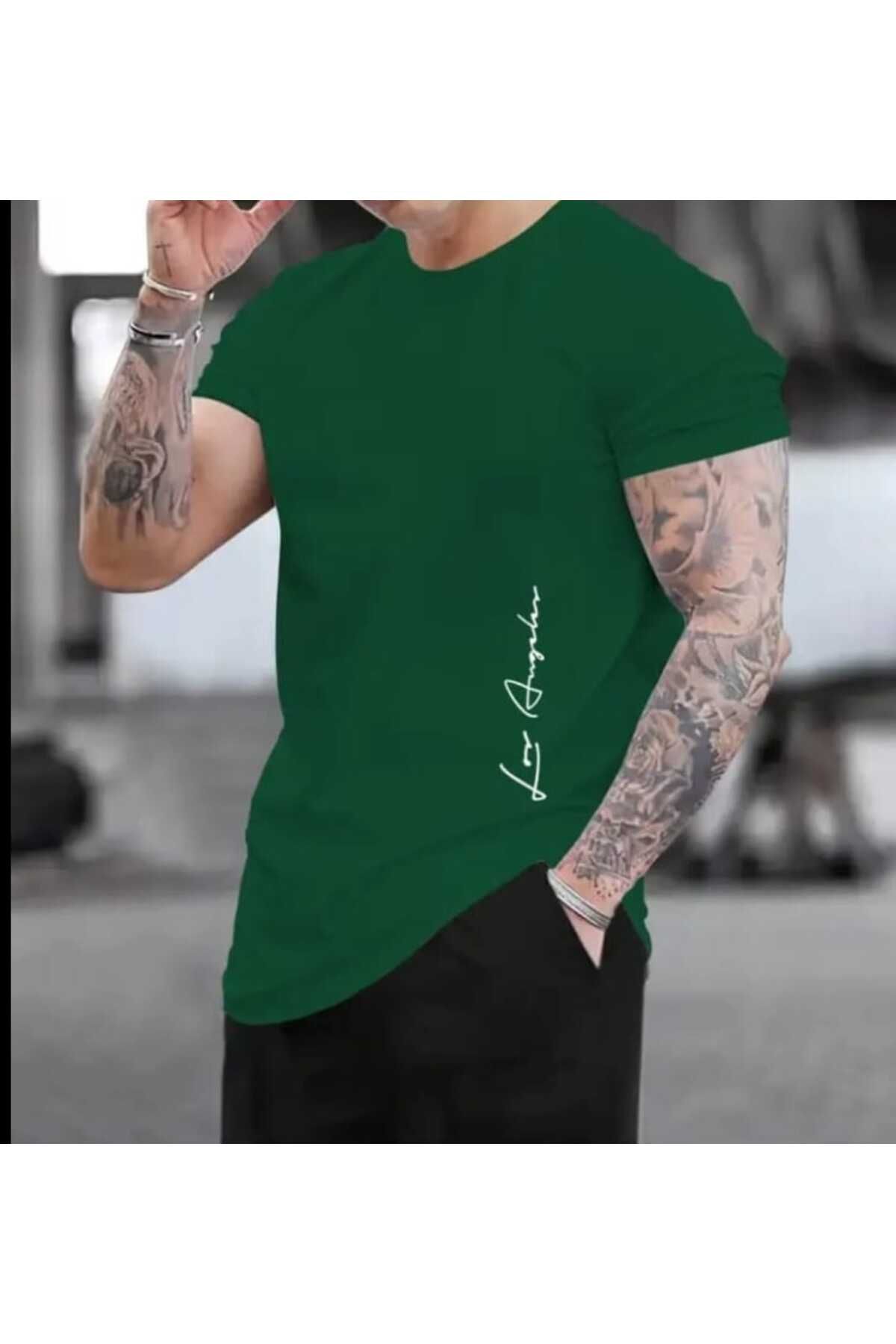 TekTarzz Unisex Erkek El Yazısı Baskı Tasarımlı Tshirt