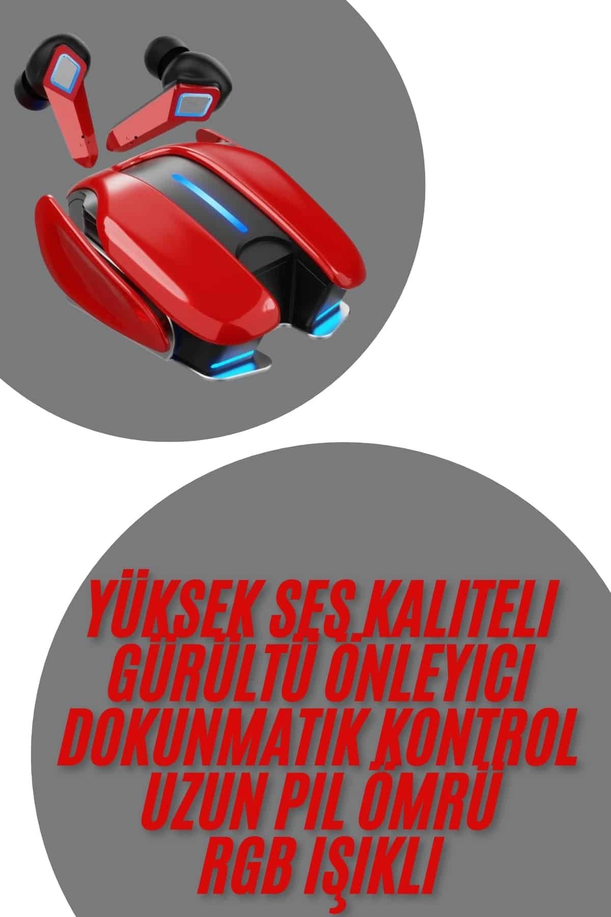 FTA TİCARET Oyuncu Kulaklığı Bluetooth Kulaklık Kablosuz RGB Işıklı Gamer Kulaklık Gürültü Önleyici