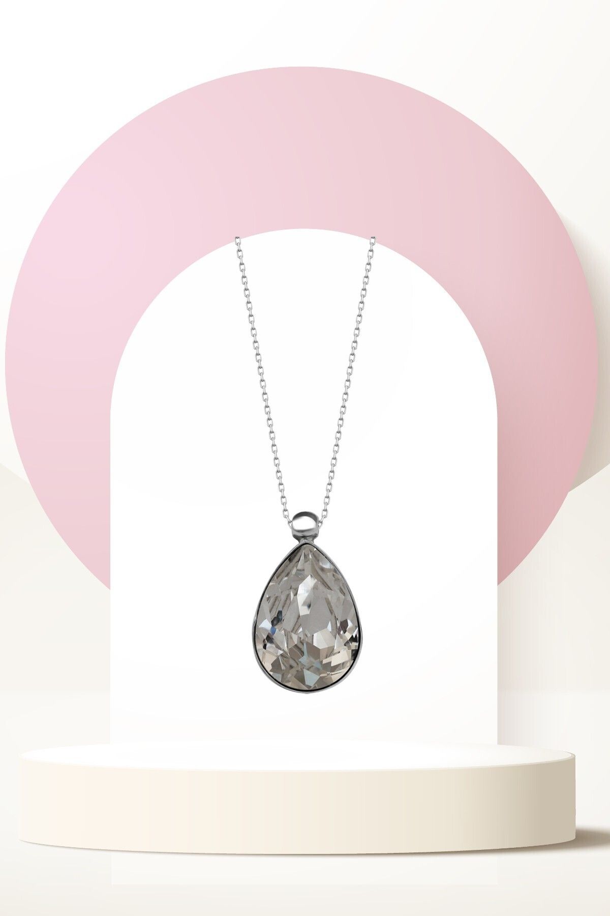Swarovski Zirconia Crystal Taşlı Damla Kolye Kadın Günlük Kullanım