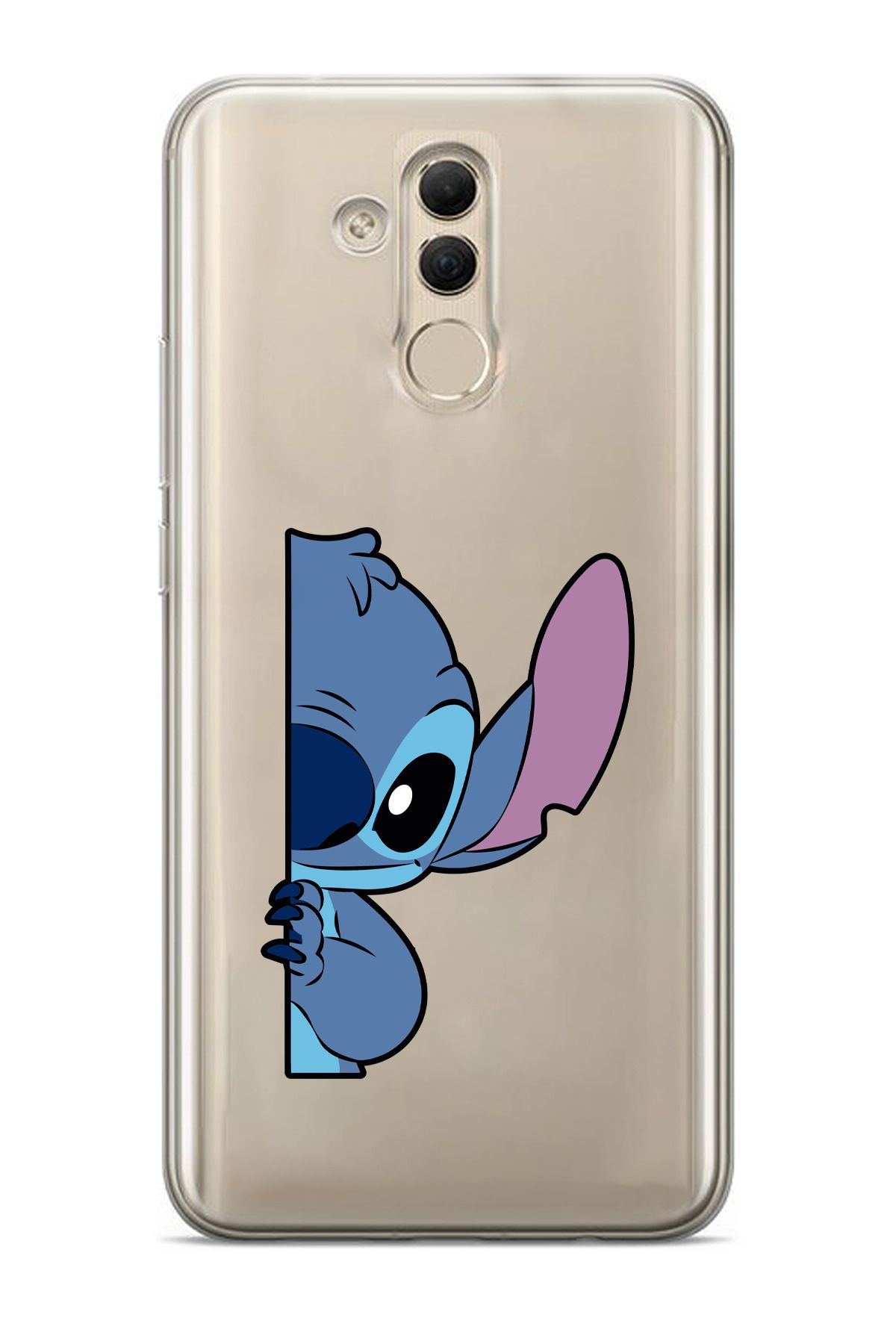 moonset Huawei Mate 20 Lite Uyumlu Stitch Tasarımlı Baskılı Şeffaf Telefon Kılıfı