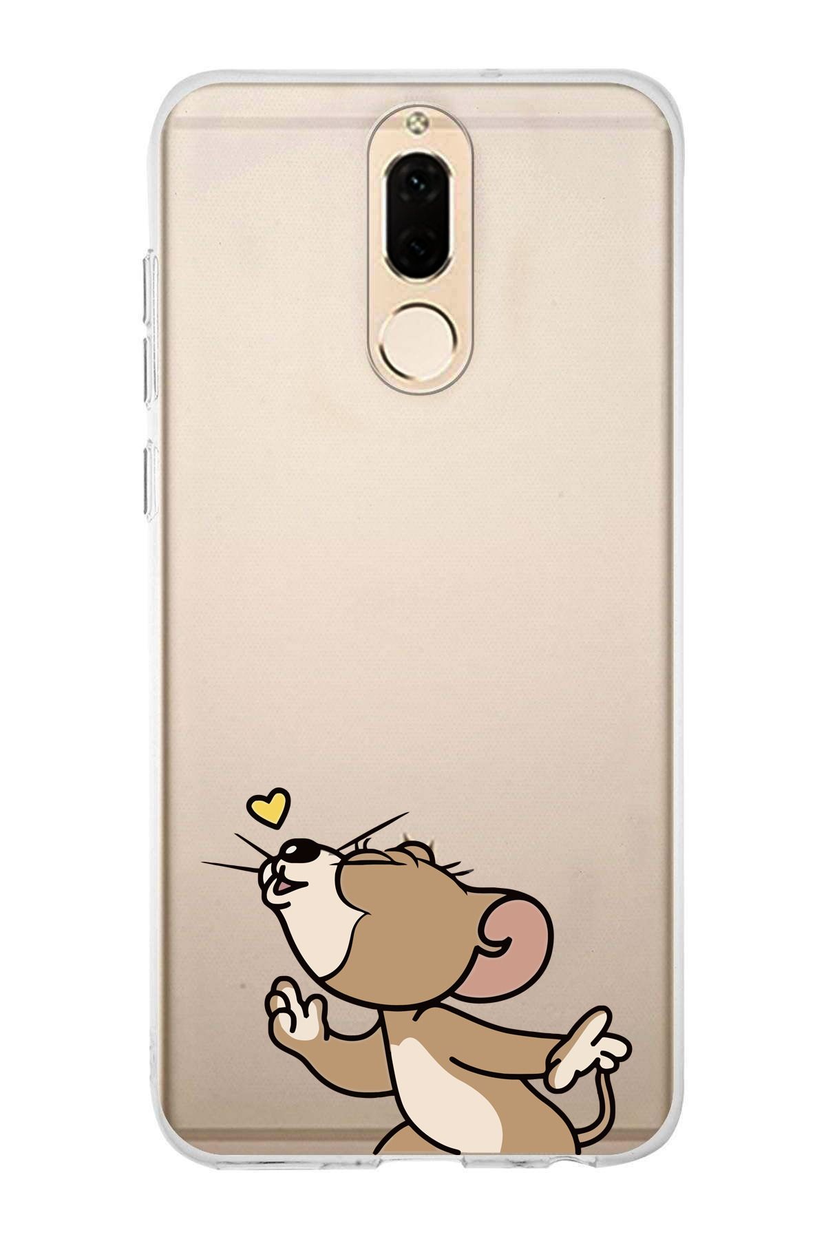 moonset Huawei Mate 10 Lite Uyumlu Jerry Tasarımlı Baskılı Şeffaf Telefon Kılıfı