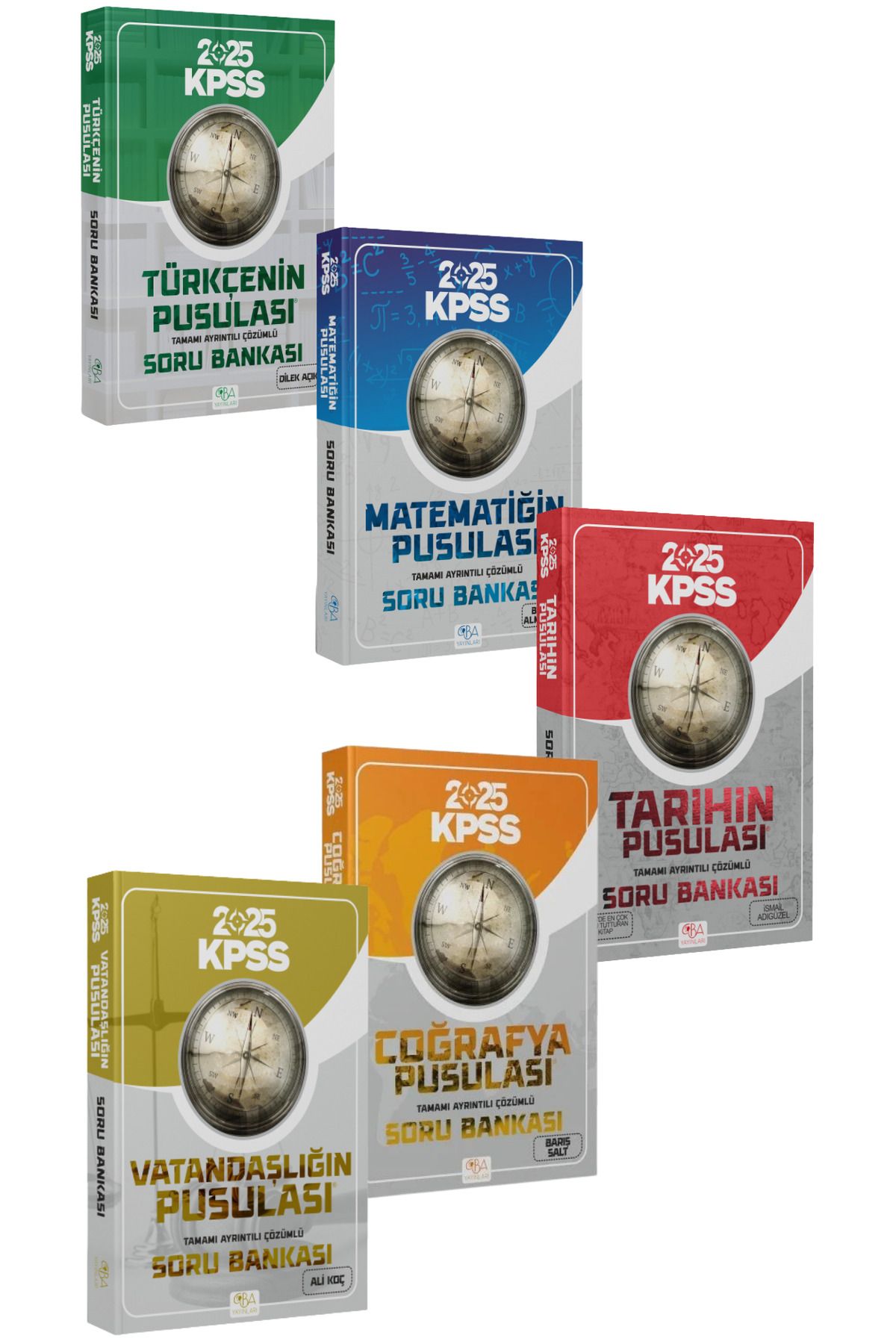 CBA Akademi 2025 KPSS Türkçe-Matematik-Tarih-Coğrafya-Vatandaşlık Tamamı Çözümlü Soru Bankası Seti-5 KİTAP-SET