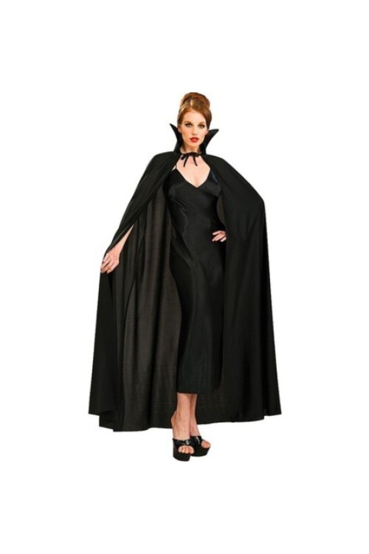 fiyora Siyah Renk Yakalı Halloween Pelerini 120 cm