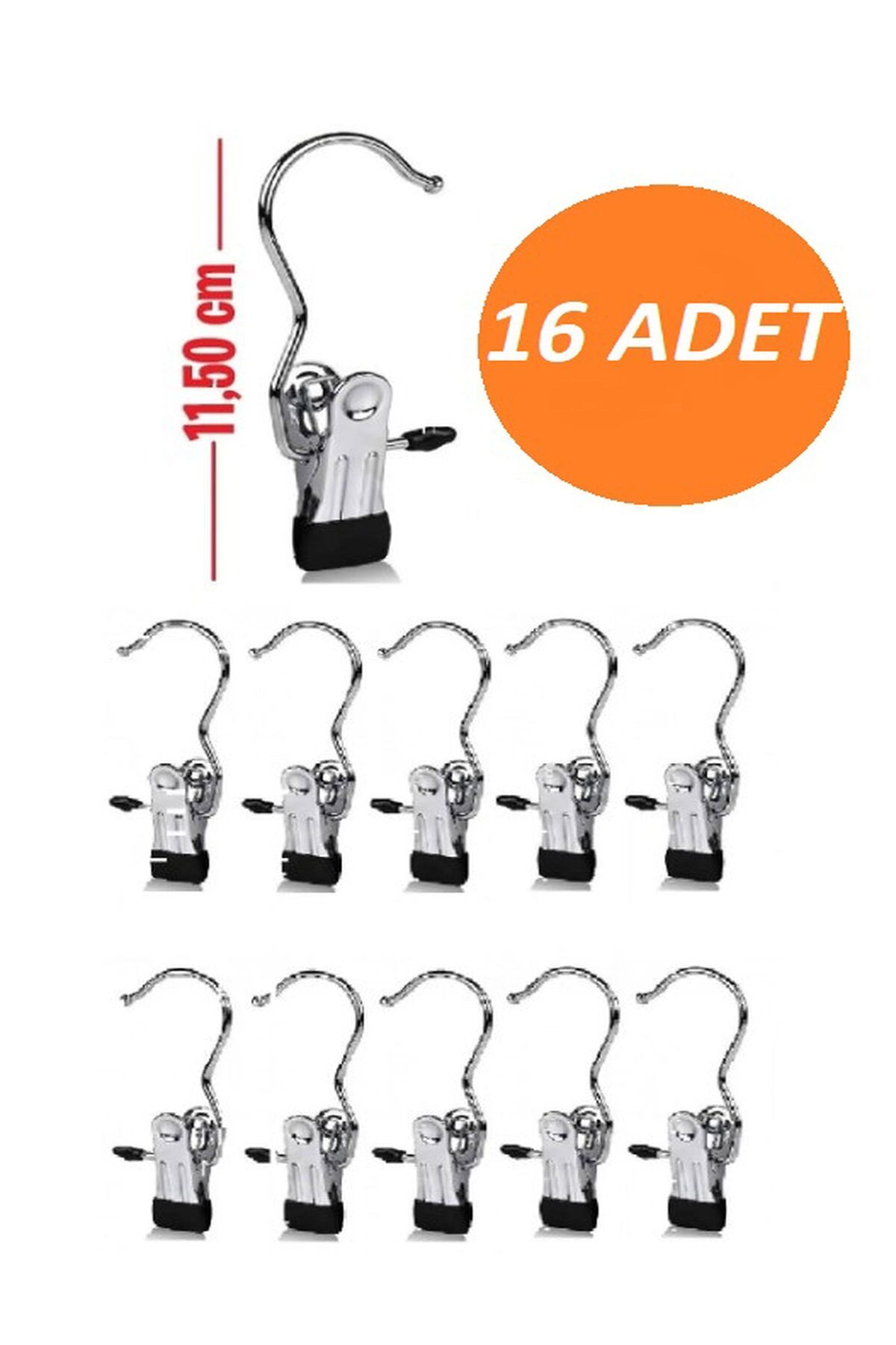 Özasya AVM 16 ADET Metal Krom Kaplama Eşarp Askısı, Şal Askısı