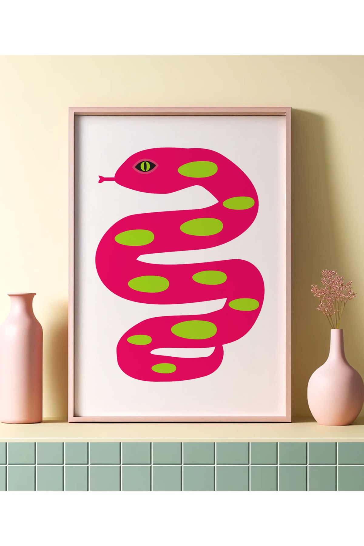 DES VU PRINT Yılan Posteri, Eclectic Maximalist Pinterest Temalı Çerçevesiz Poster