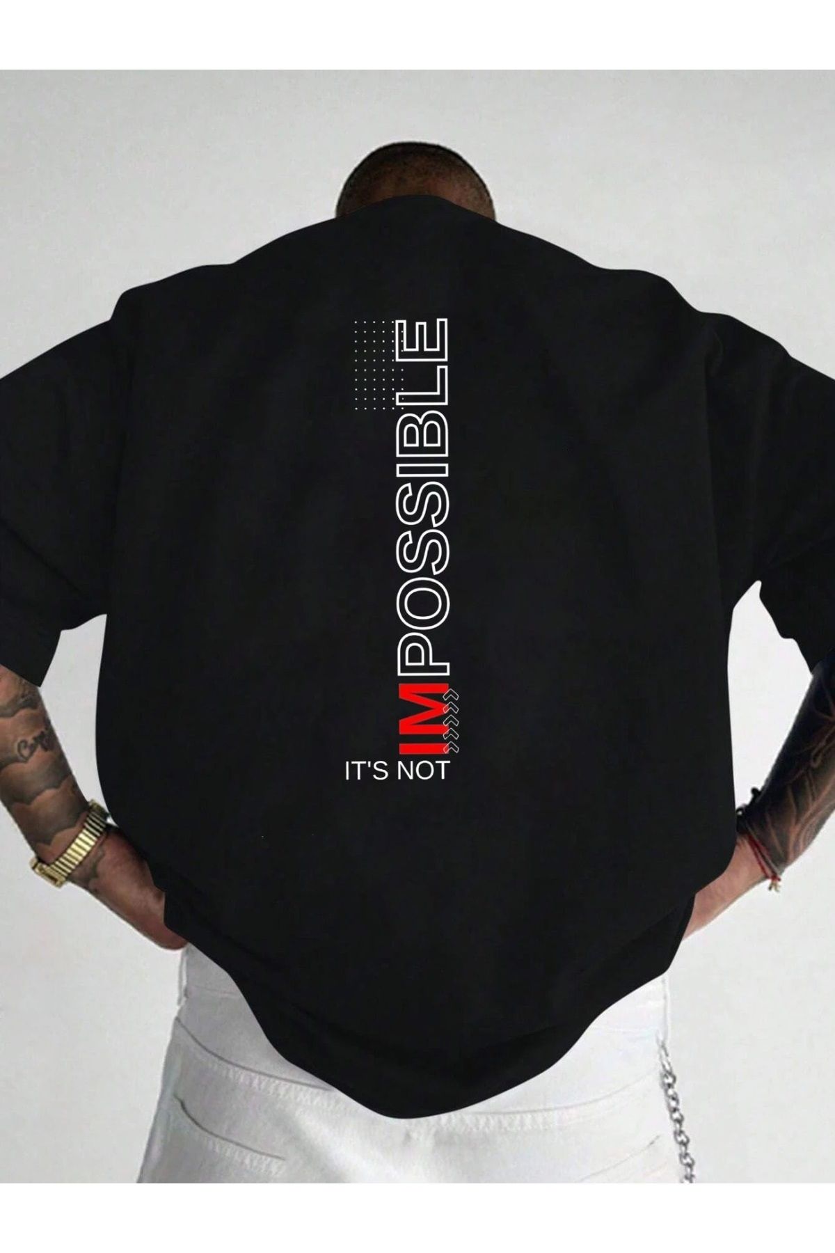 qubo sportswear & company qubo Unisex Oversize Baskılı Pamuklu Bisiklet Yaka Kısa Kollu SİYAH T-shirt