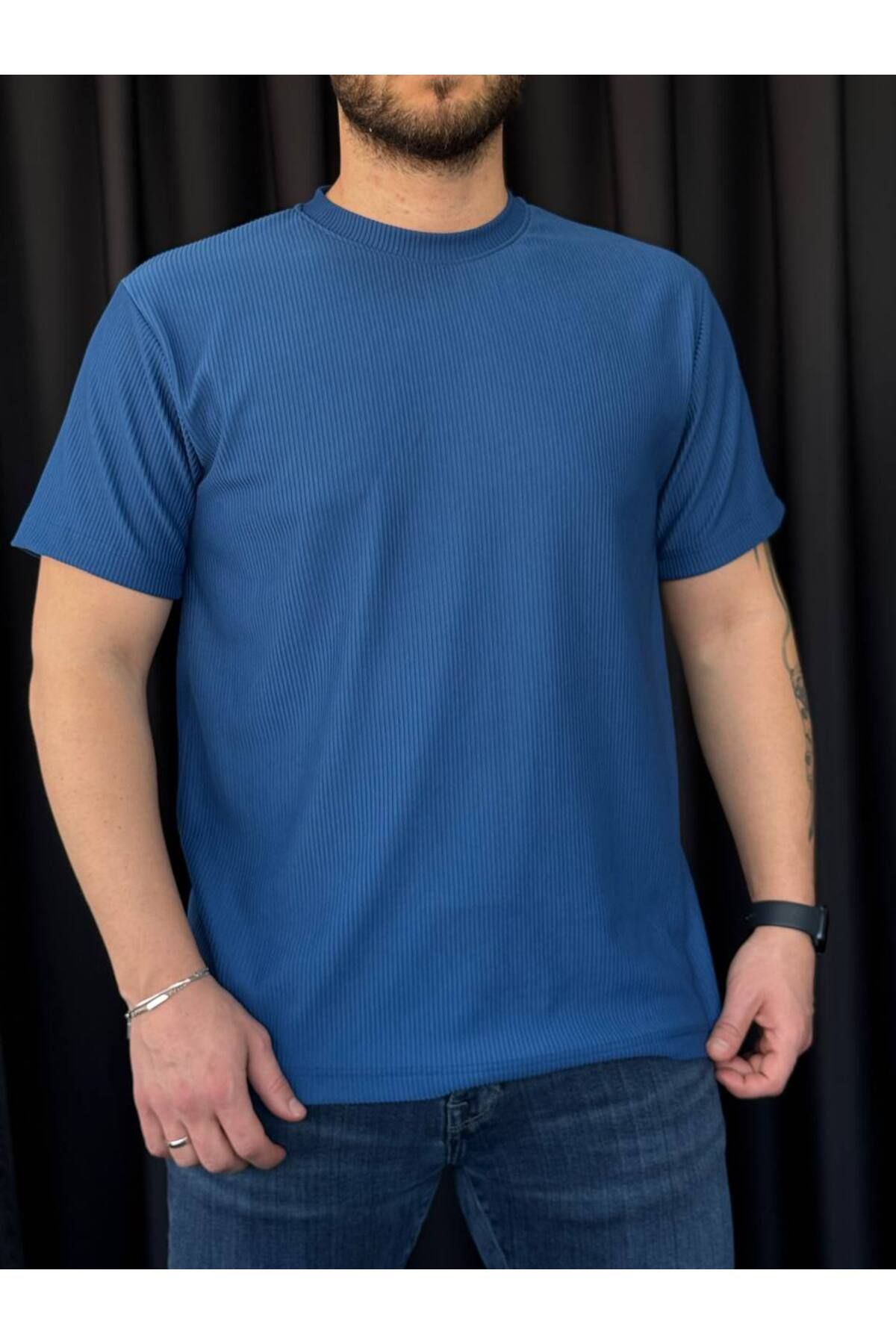 VOGUEMET ✅ Bisiklet Yaka Ottoman T-shirt – Hafif Doku, Rahat Kullanım