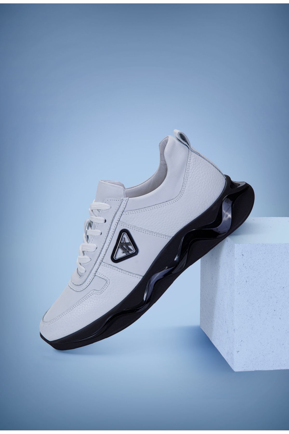 Vantaggio Vincio Beyaz %100 Hakiki Deri Erkek Sneaker Ayakkabı