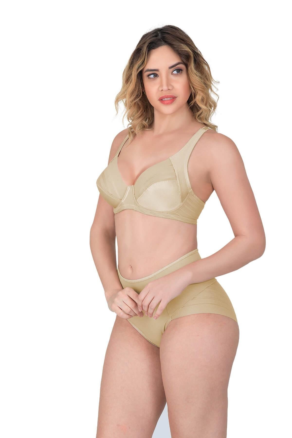 ASFSTORE EKRU MI Emay 177 D Toparlayıcı Sütyen Takım