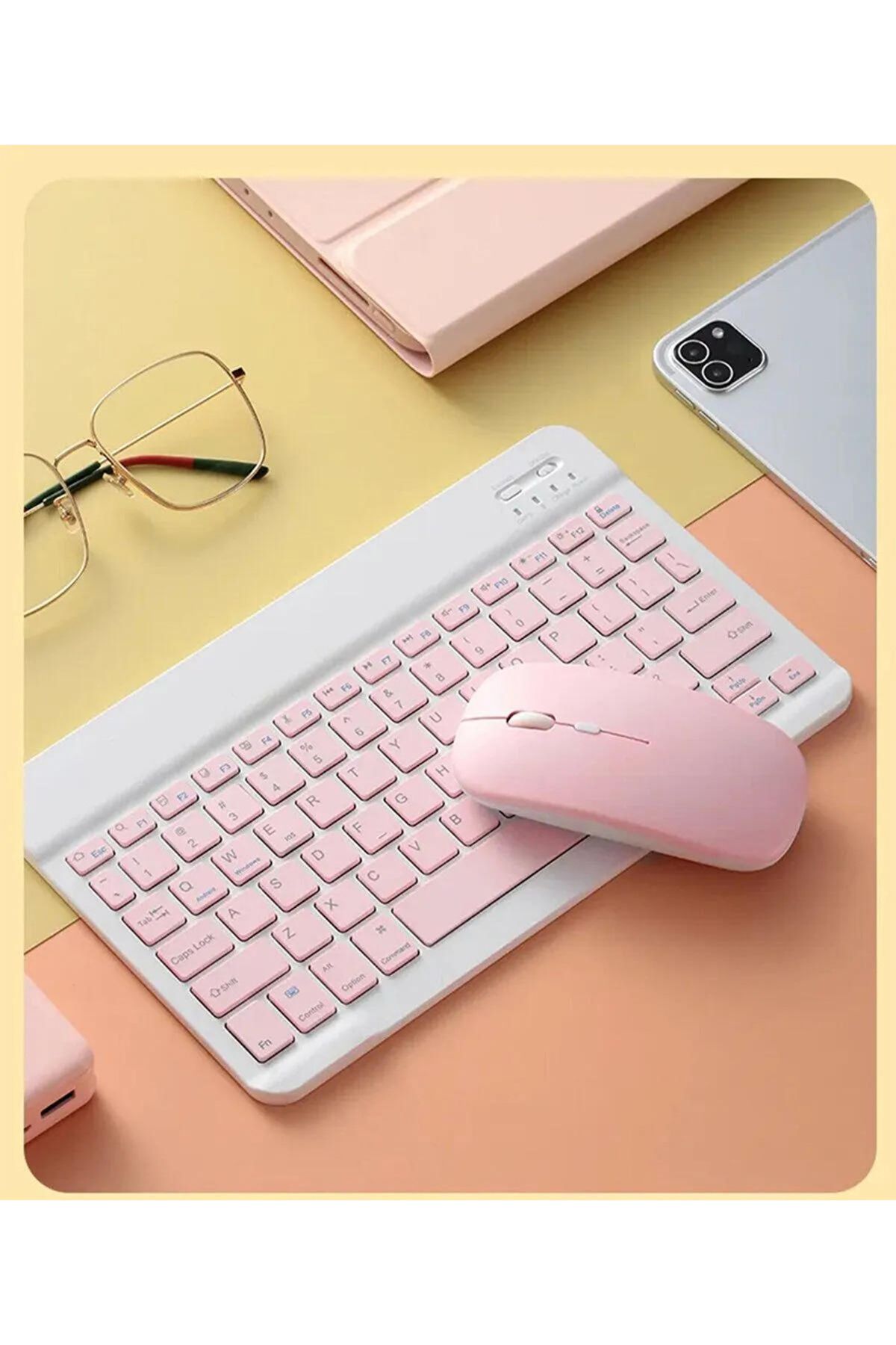 Şazel Tasarım Bluetooth Klavye & Mouse Seti - Cep Telefonu/Tablet/Laptop Uyumlu Bluetooth Bağlantılı