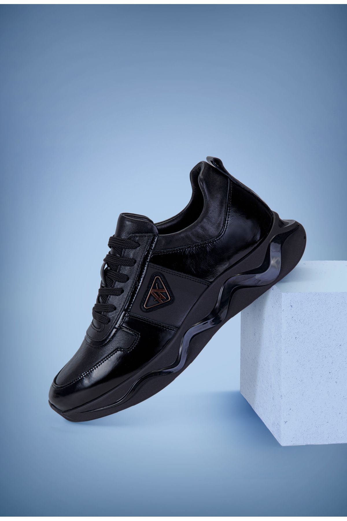 Vantaggio Vincio Siyah %100 Hakiki Deri Erkek Sneaker Ayakkabı