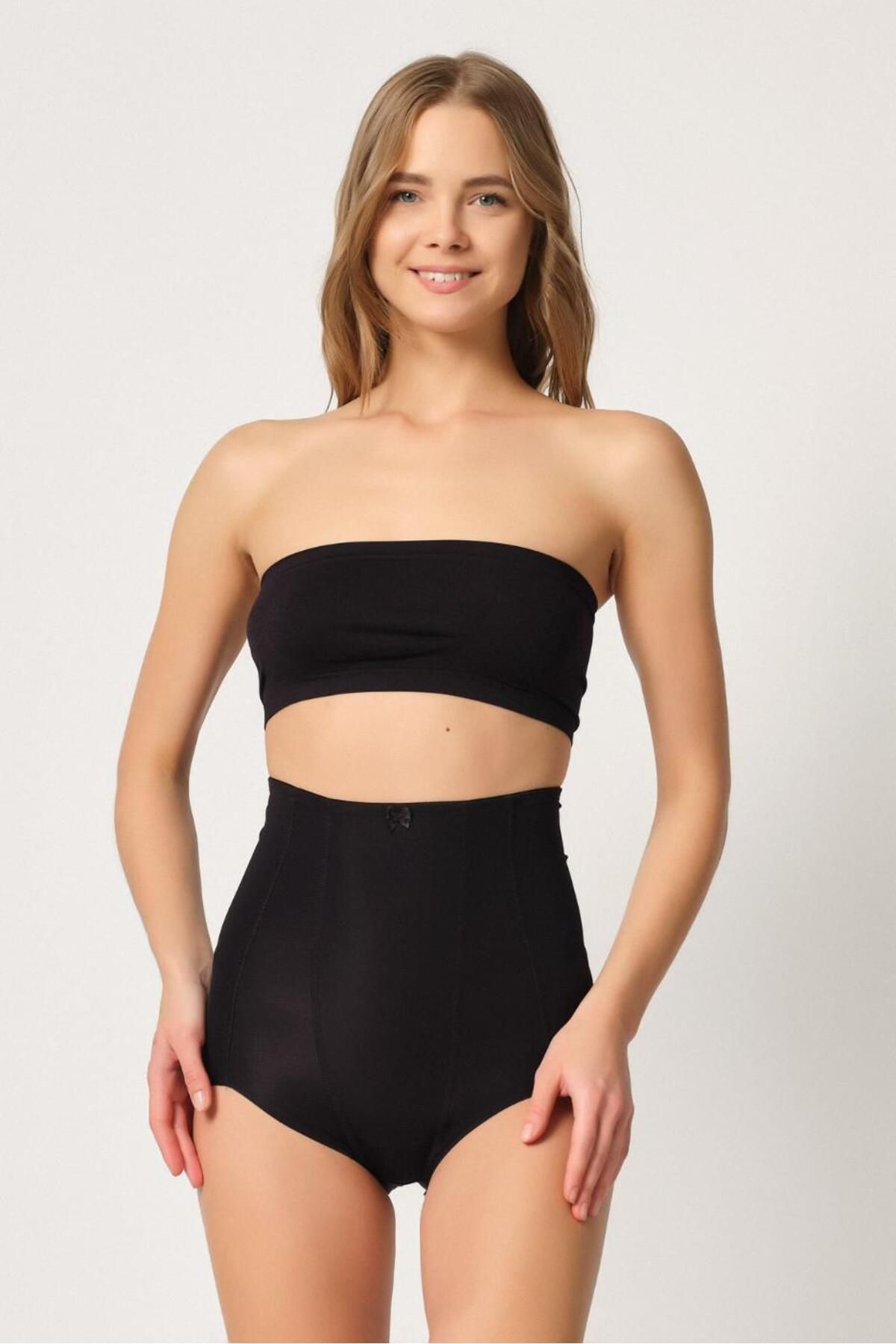 ASFSTORE SİYAH MI Emay 2920 Yüksek Bel Karın Desteklı Slip Lazer Korse