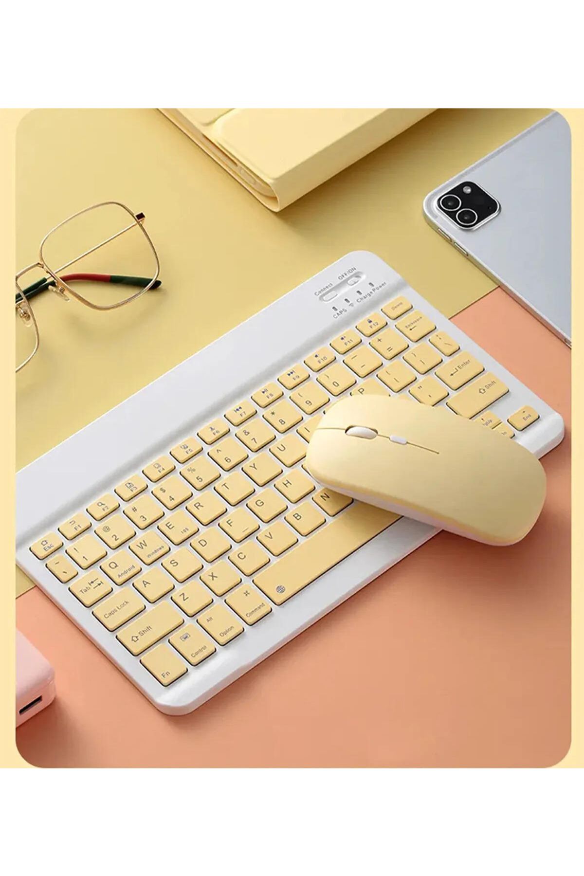 Şazel Tasarım Bluetooth Klavye & Mouse Seti - Cep Telefonu/Tablet/Laptop Uyumlu Bluetooth Bağlantılı