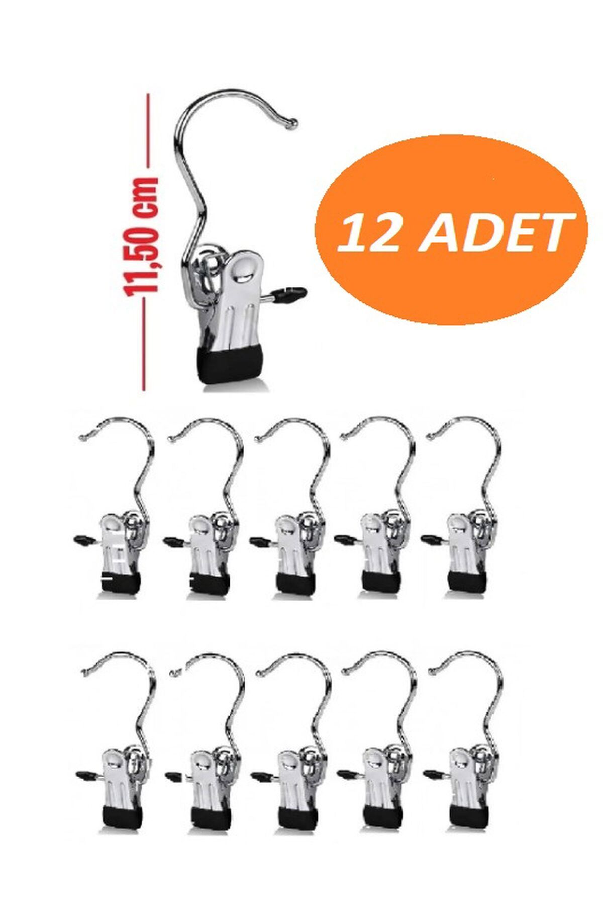 Özasya AVM 12 ADET Metal Krom Kaplama Eşarp Askısı, Şal Askısı, Çok Amaçlı Askı