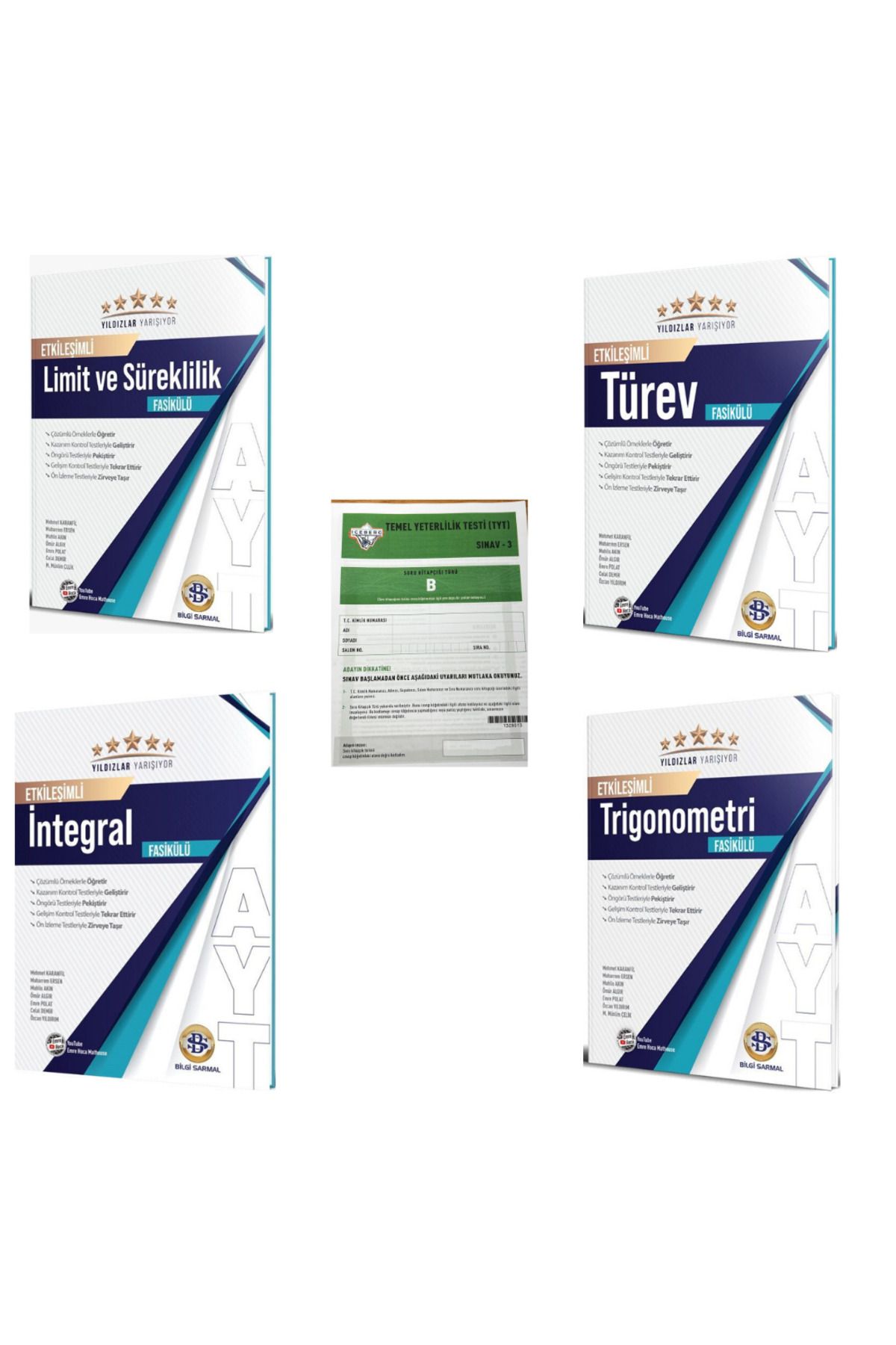Bilgi Sarmal Yayınları Bilgi Sarmal AYT Limit Türev İntegral Trigonometri Yıldızlar Yarışıyor Fasikülü +Icerberg Tyt Deneme