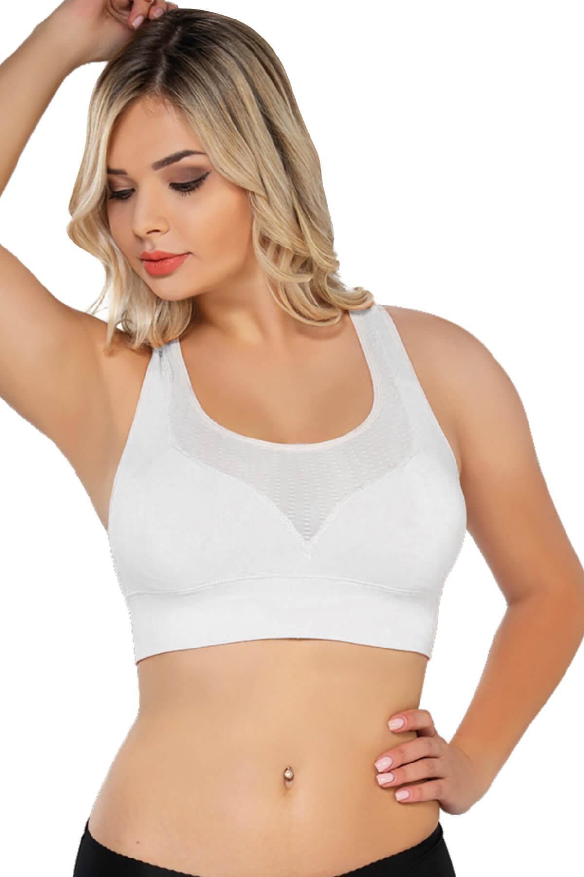 ASFSTORE BEYAZ MI Emay 4027 Seamless Tül Pedli Toparlayıcı Büstiyer