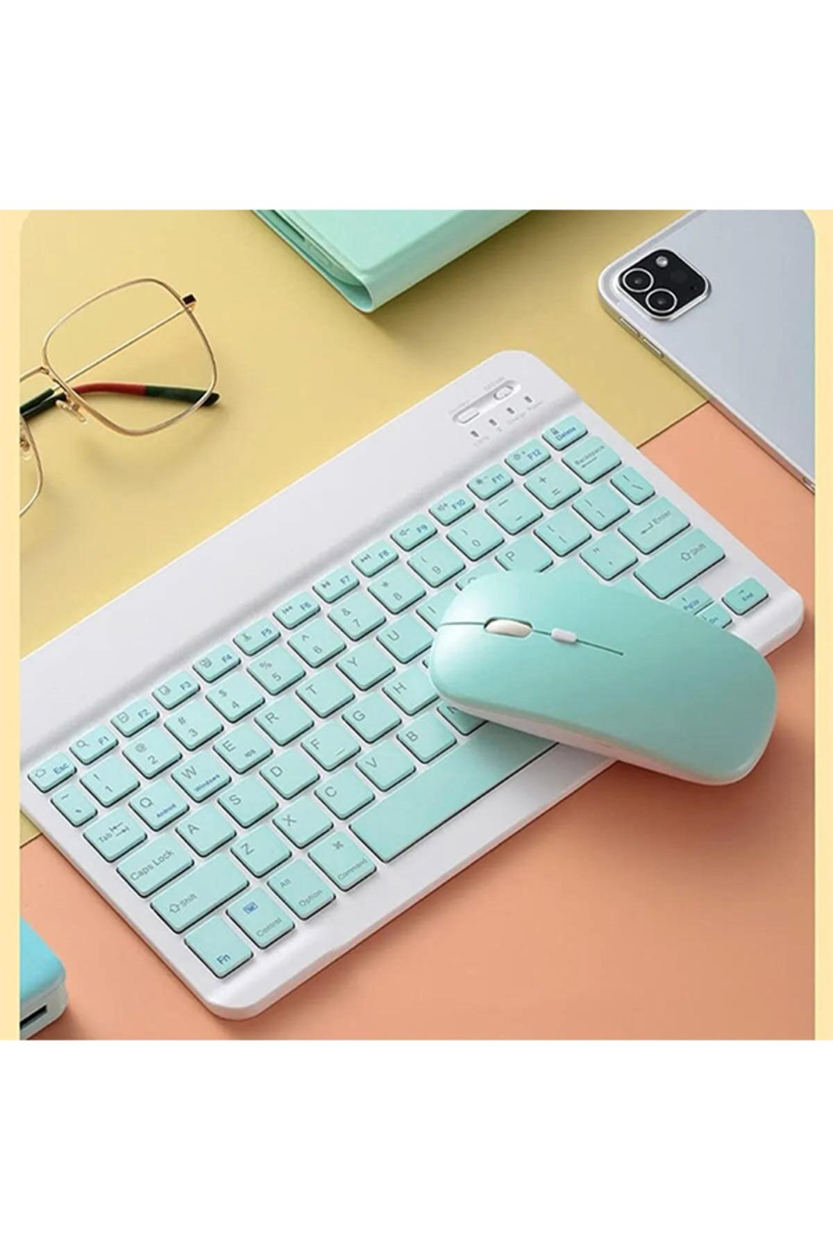 Şazel Tasarım Bluetooth Klavye & Mouse Seti - Cep Telefonu/Tablet/Laptop Uyumlu Bluetooth Bağlantılı