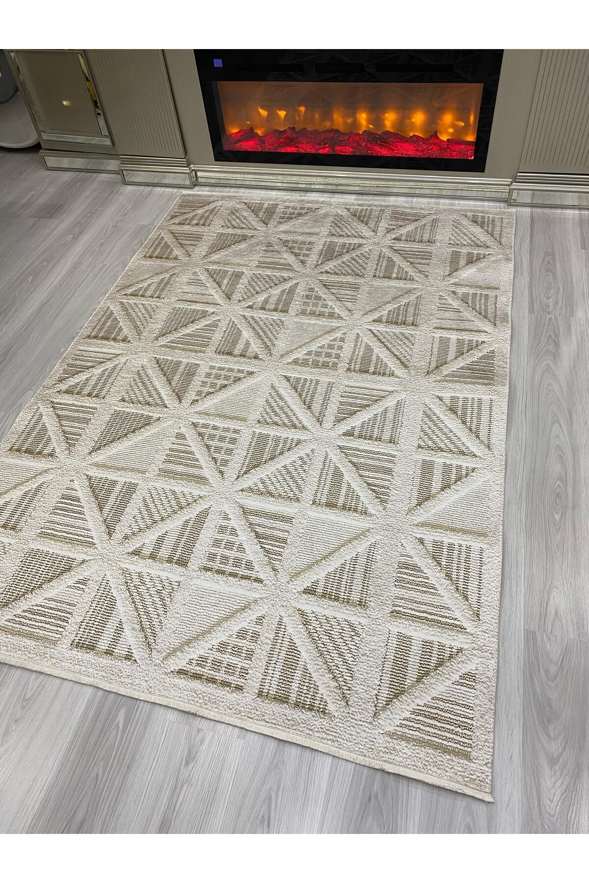ALLGELSİN Yıkanabilir Kaymaz Taban Salon ve Oturma odası Halısı Yeni Sezon Dijital Baskı Halı İnce Halı
