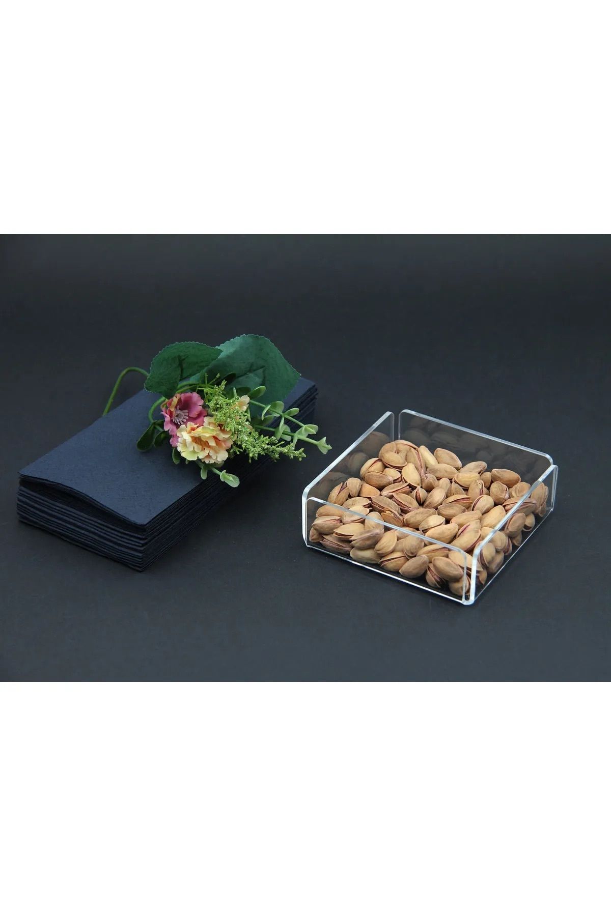 Trend Pleksi Şeffaf Kare Çerezlik (10cm x 10cm)