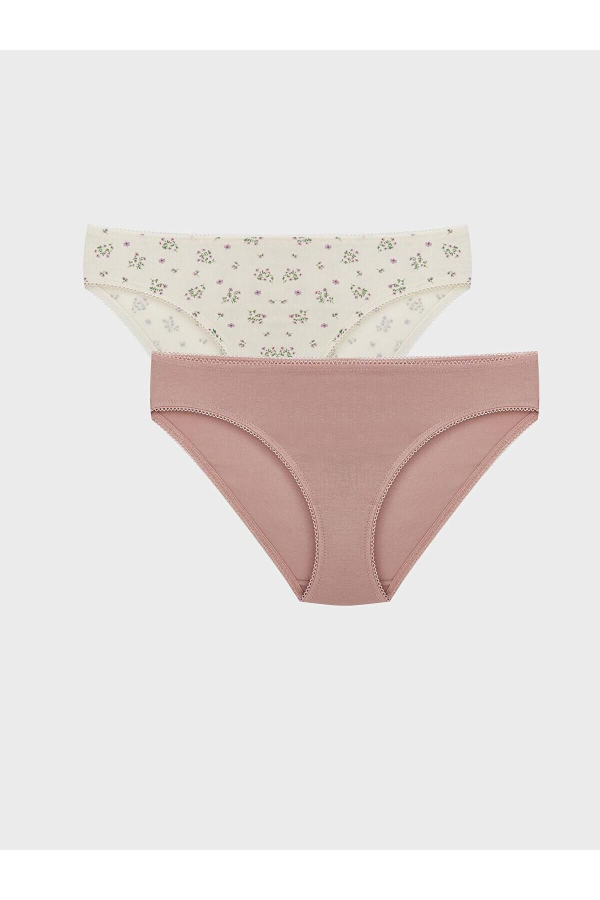 LC Waikiki LCW DREAM Çiçekli Bikini Külot 2'li Paket (S5)
