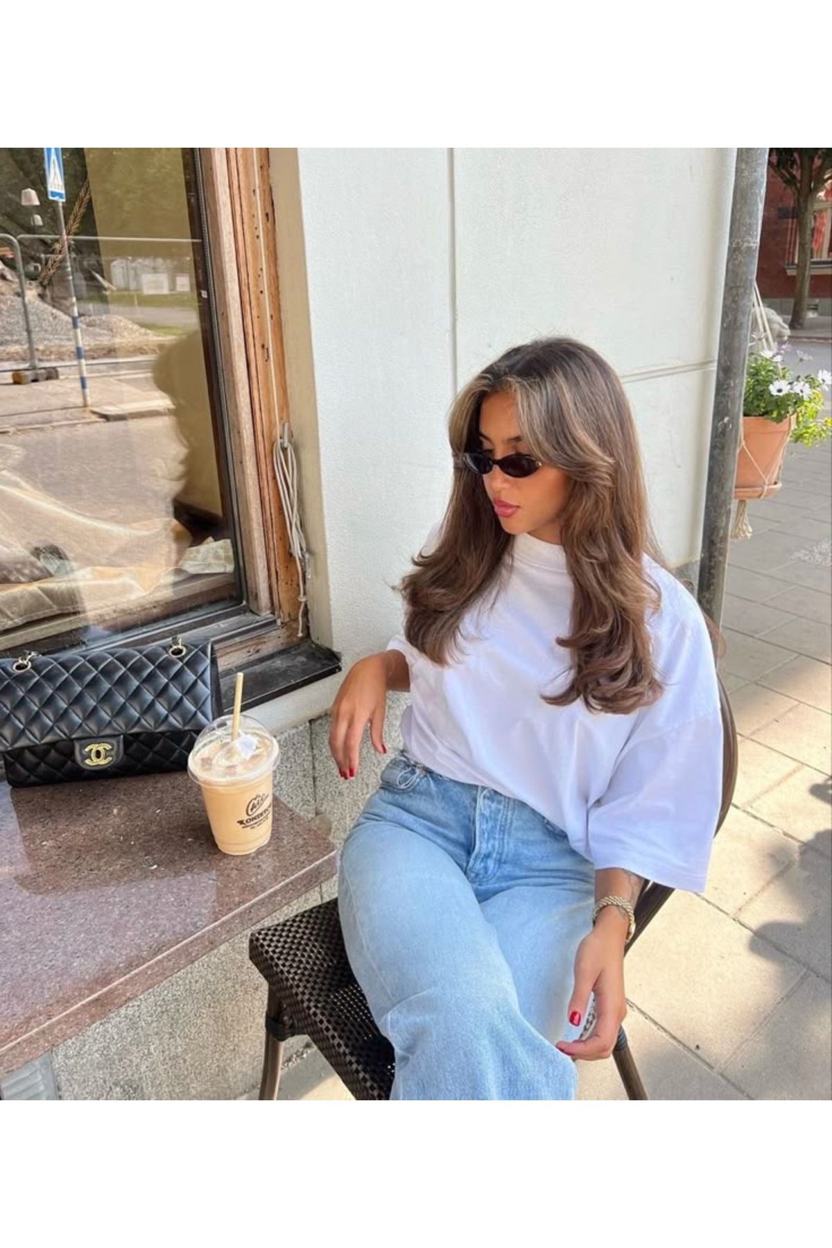 Perryes Kadın Pamuklu Biskilet Yaka Oversize T-Shirt