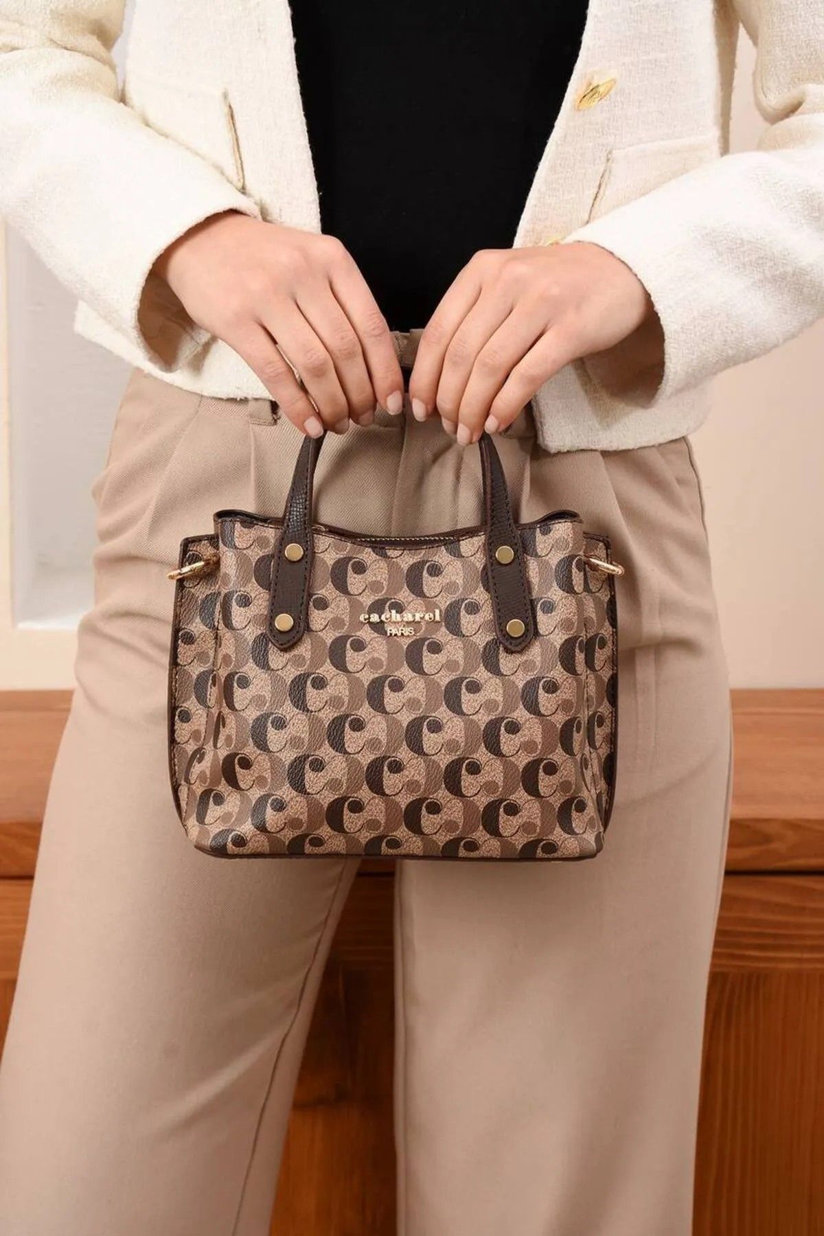 Just Polo Paris Kadın Baskılı El Ve Omuz Çantası 348017PC