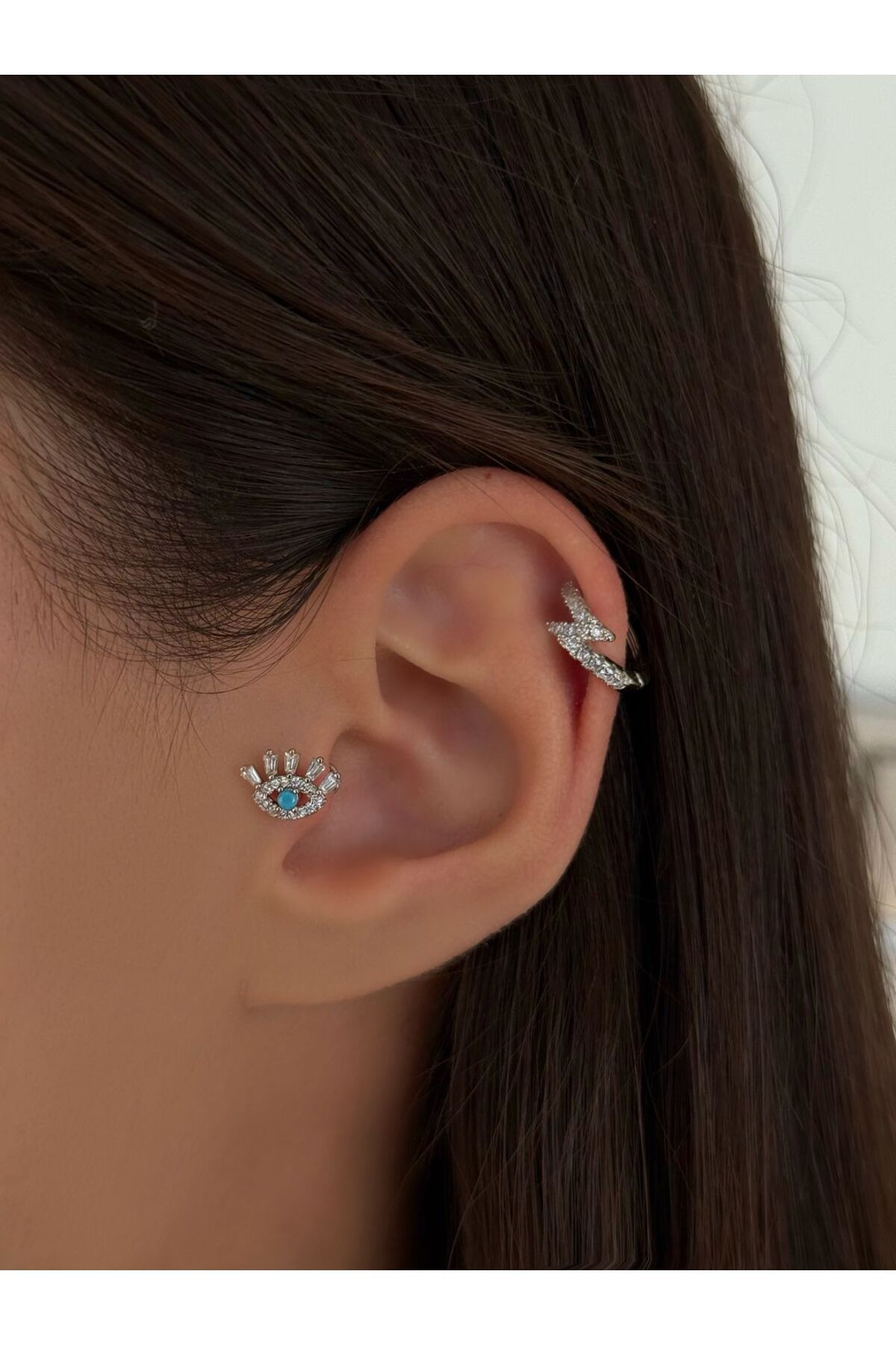 H&B Design Cerrahi Çelik Silver Göz Detaylı Piercing