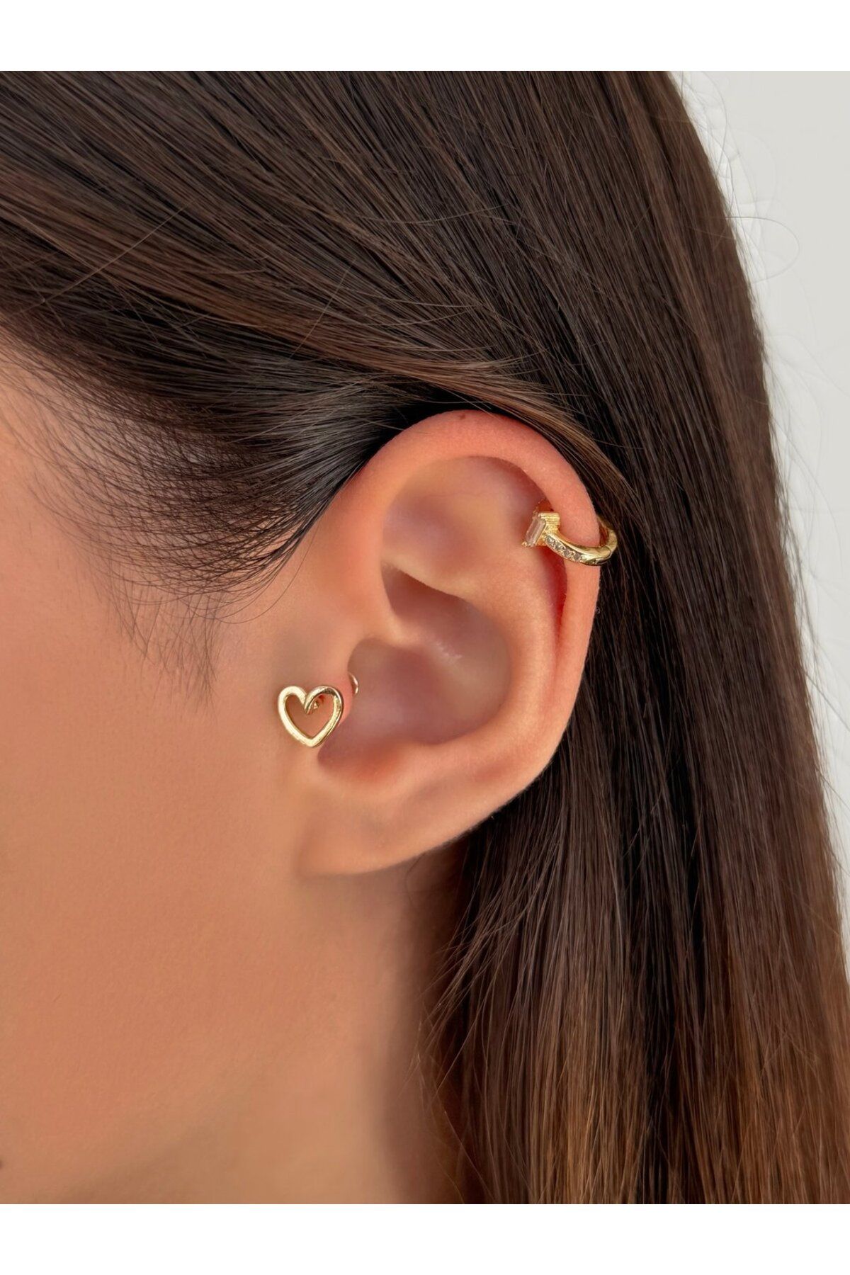 H&B Design Cerrahi Çelik Gold Kalp Piercing
